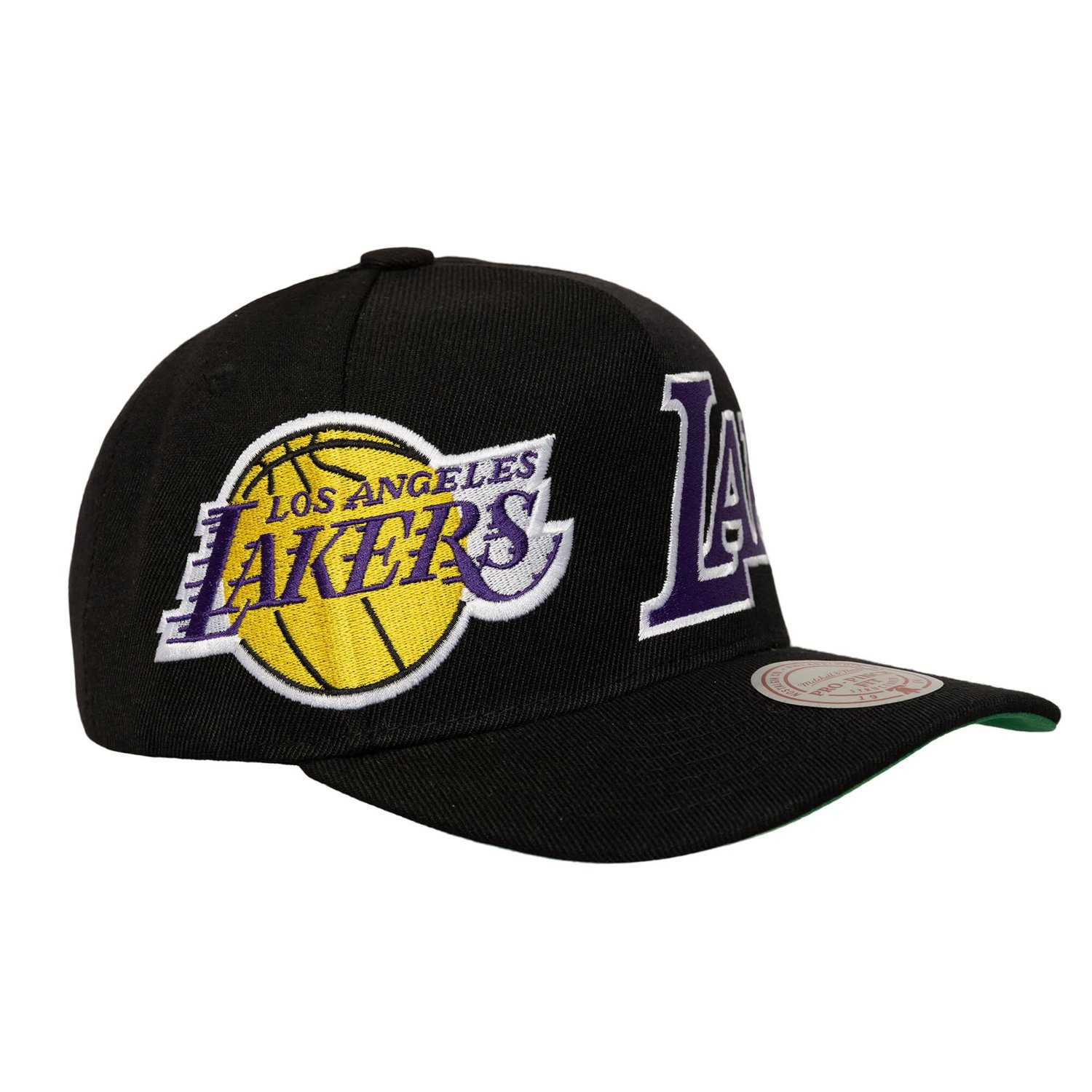 Mitchell  Ness Los Angeles Lakers Busted Logo Wordmark Wrap-Around Pro Pinch Adjustable Hat - view number 2