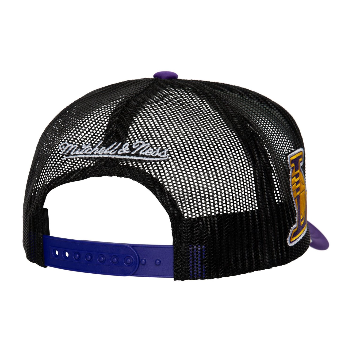 Mitchell  Ness Los Angeles Lakers Hardwood Classics Blocker Foam Front Trucker Snapback Hat