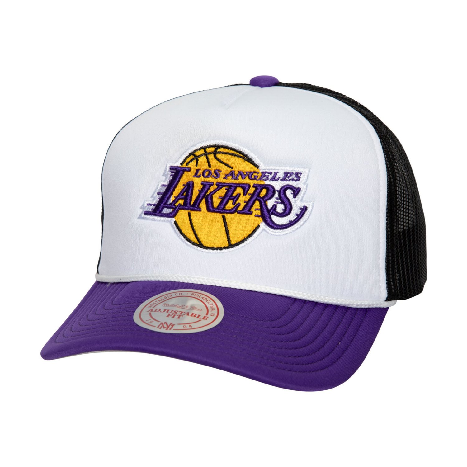 Mitchell  Ness Los Angeles Lakers Hardwood Classics Blocker Foam Front Trucker Snapback Hat