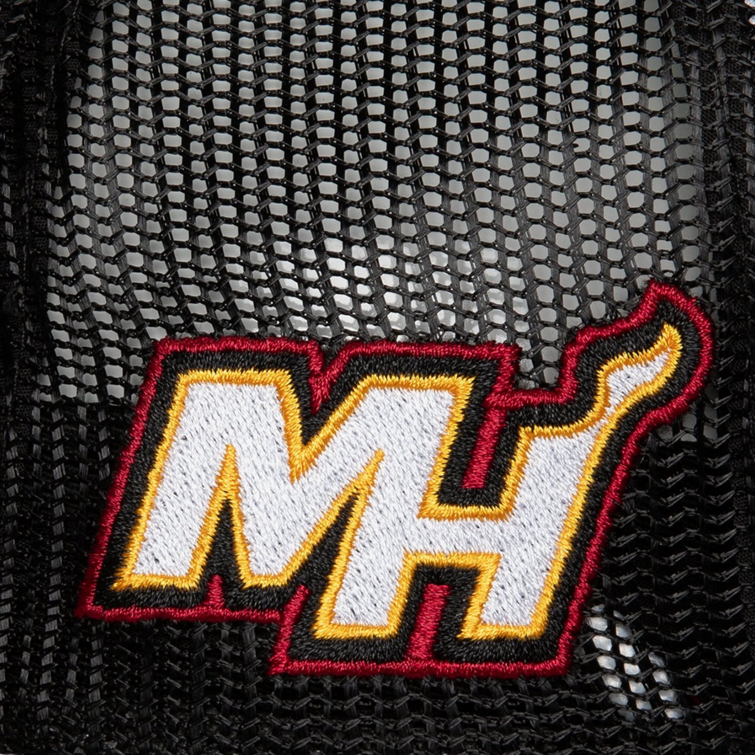 Mitchell  Ness Miami Heat Hardwood Classics Blocker Foam Front Trucker Adjustable Hat