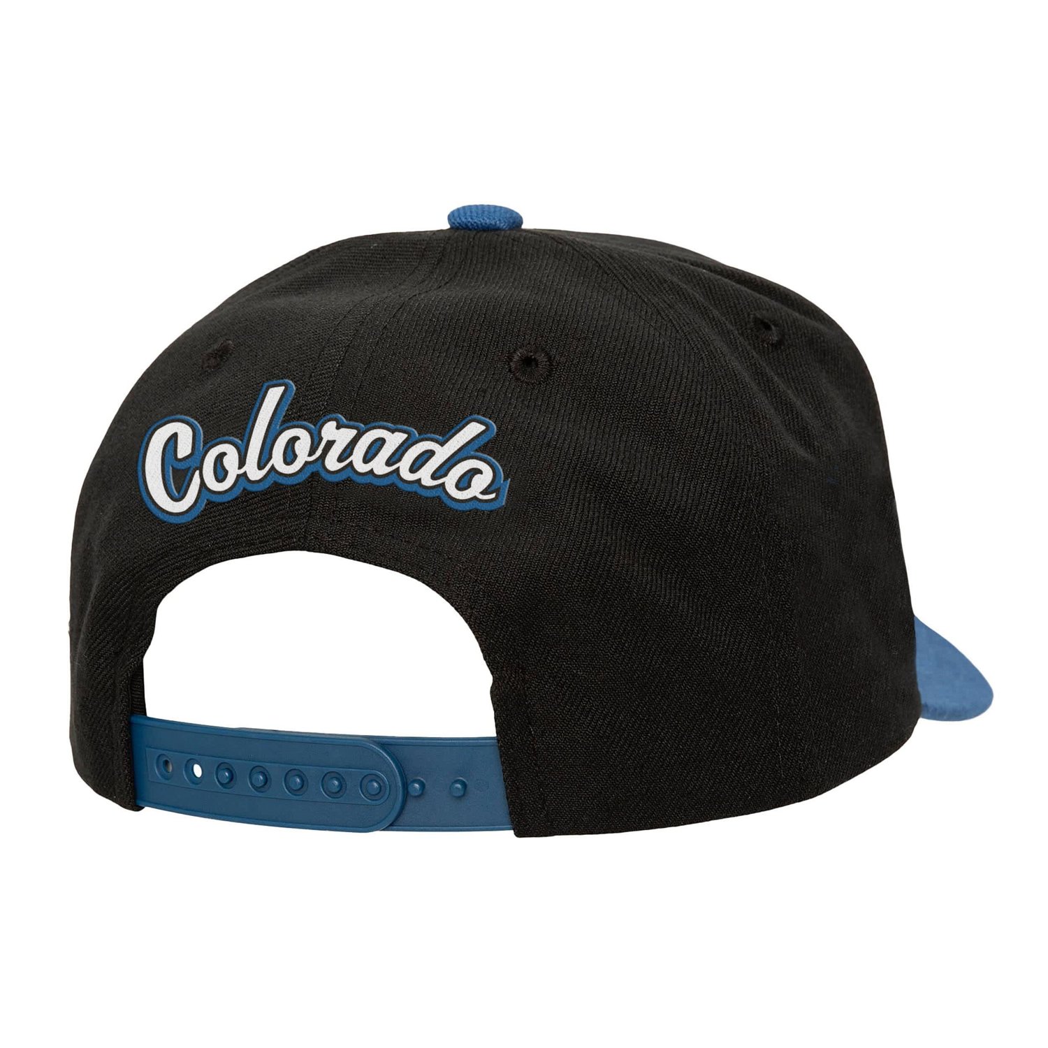 Mitchell  Ness Navy Colorado Avalanche Backside Script Two-Tone Pro Crown Adjustable Hat - view number 2