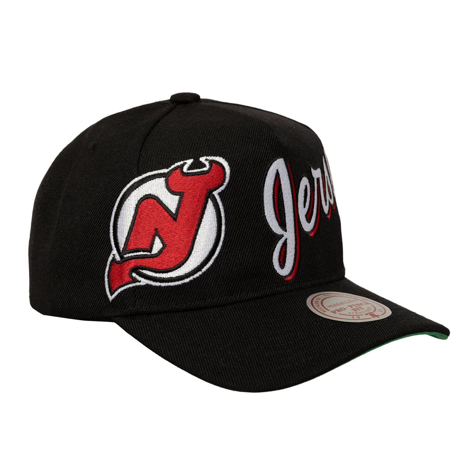 Mitchell  Ness New Jersey Devils Busted Logo Wordmark Wrap-Around Pro Pinch Adjustable Hat - view number 2