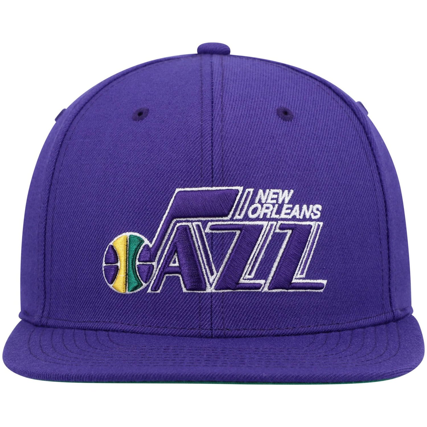 Mitchell  Ness New Orleans Jazz Hardwood Classics Team Ground 20 Snapback Hat - view number 2