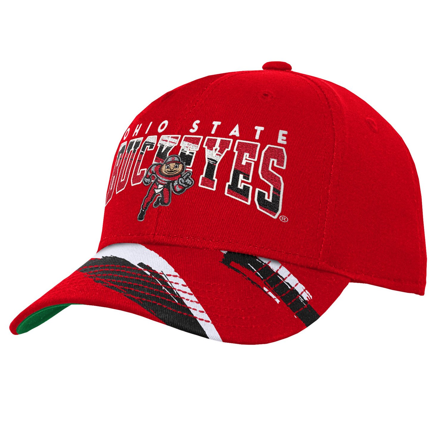 Mitchell  Ness Ohio State Buckeyes Mascot Streaks Pro Crown Adjustable Hat