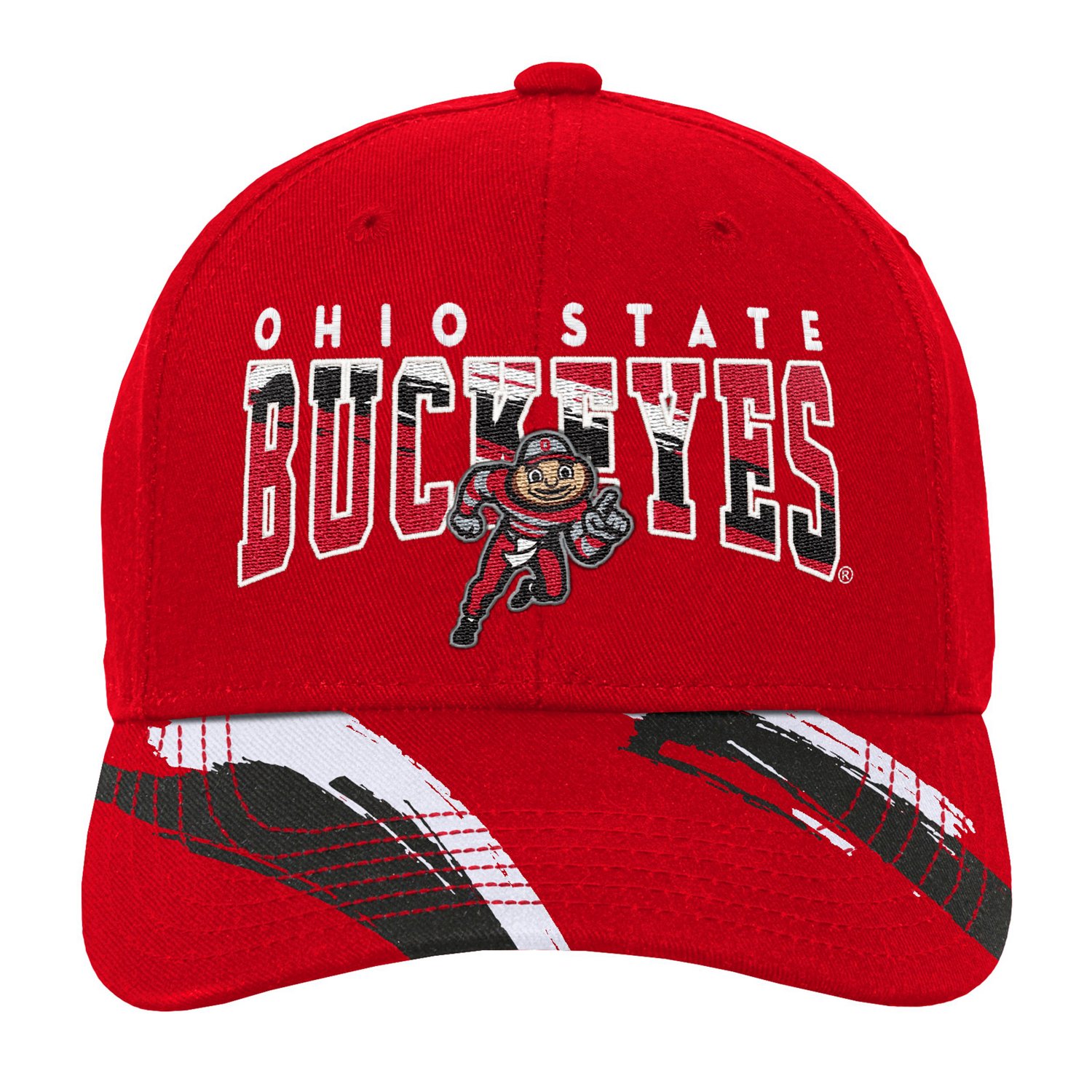Mitchell  Ness Ohio State Buckeyes Mascot Streaks Pro Crown Adjustable Hat - view number 2