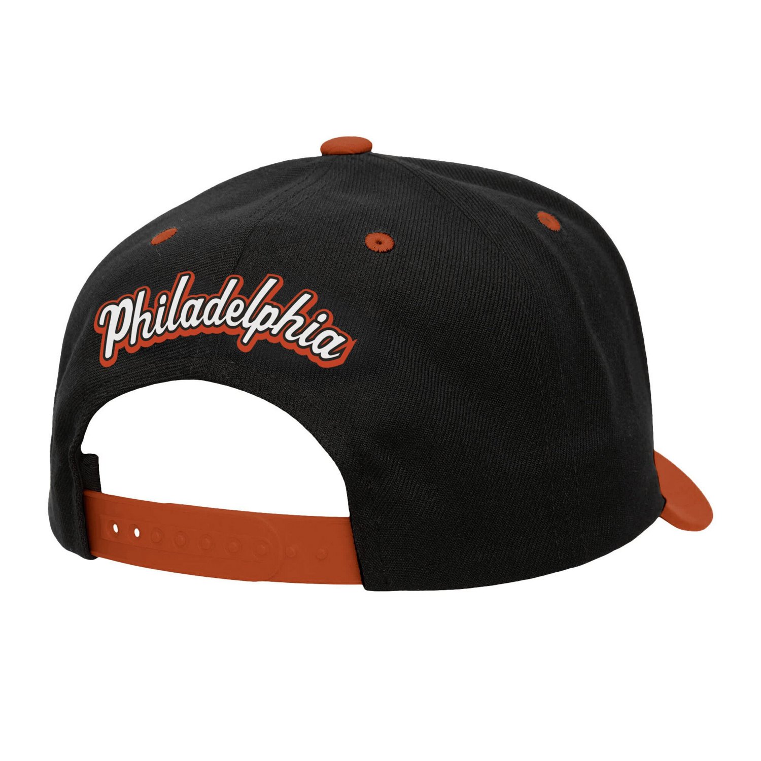 Mitchell  Ness Orange Philadelphia Flyers Backside Script 2-Tone Pro Crown Adjustable Hat - view number 2