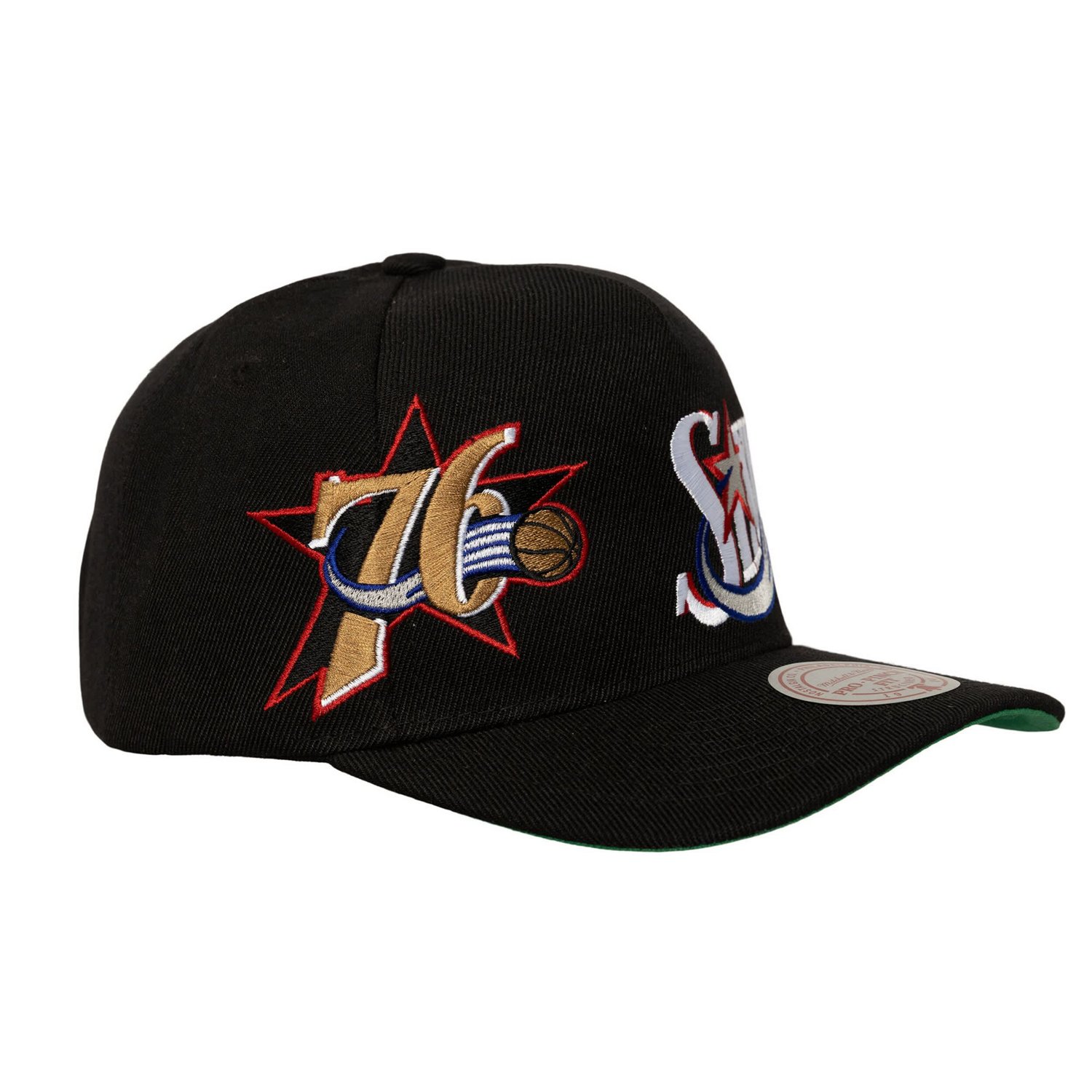 Mitchell  Ness Philadelphia 76ers Busted Logo Wordmark Wrap-Around Pro Pinch Adjustable Hat - view number 2