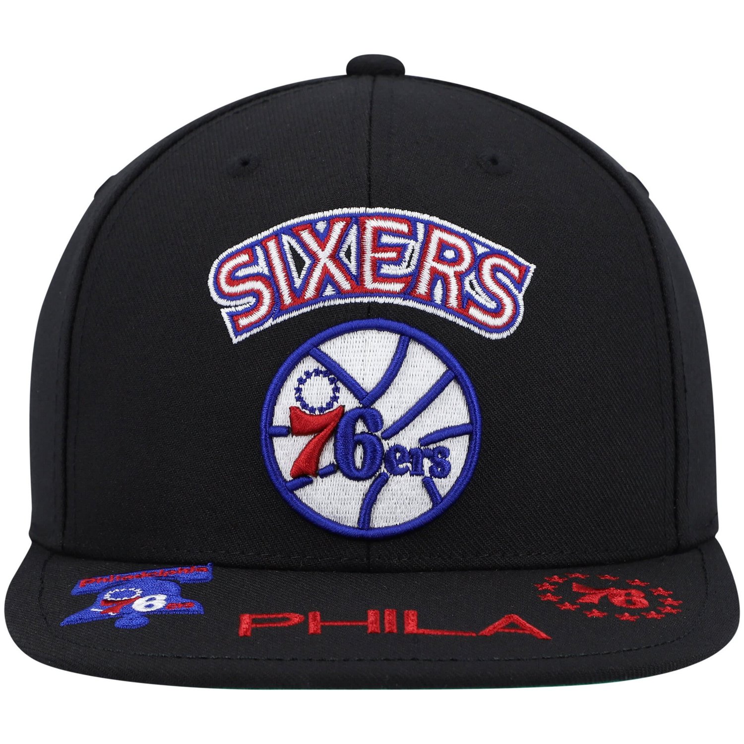 Mitchell  Ness Philadelphia 76ers Hardwood Classics Front Loaded Snapback Hat