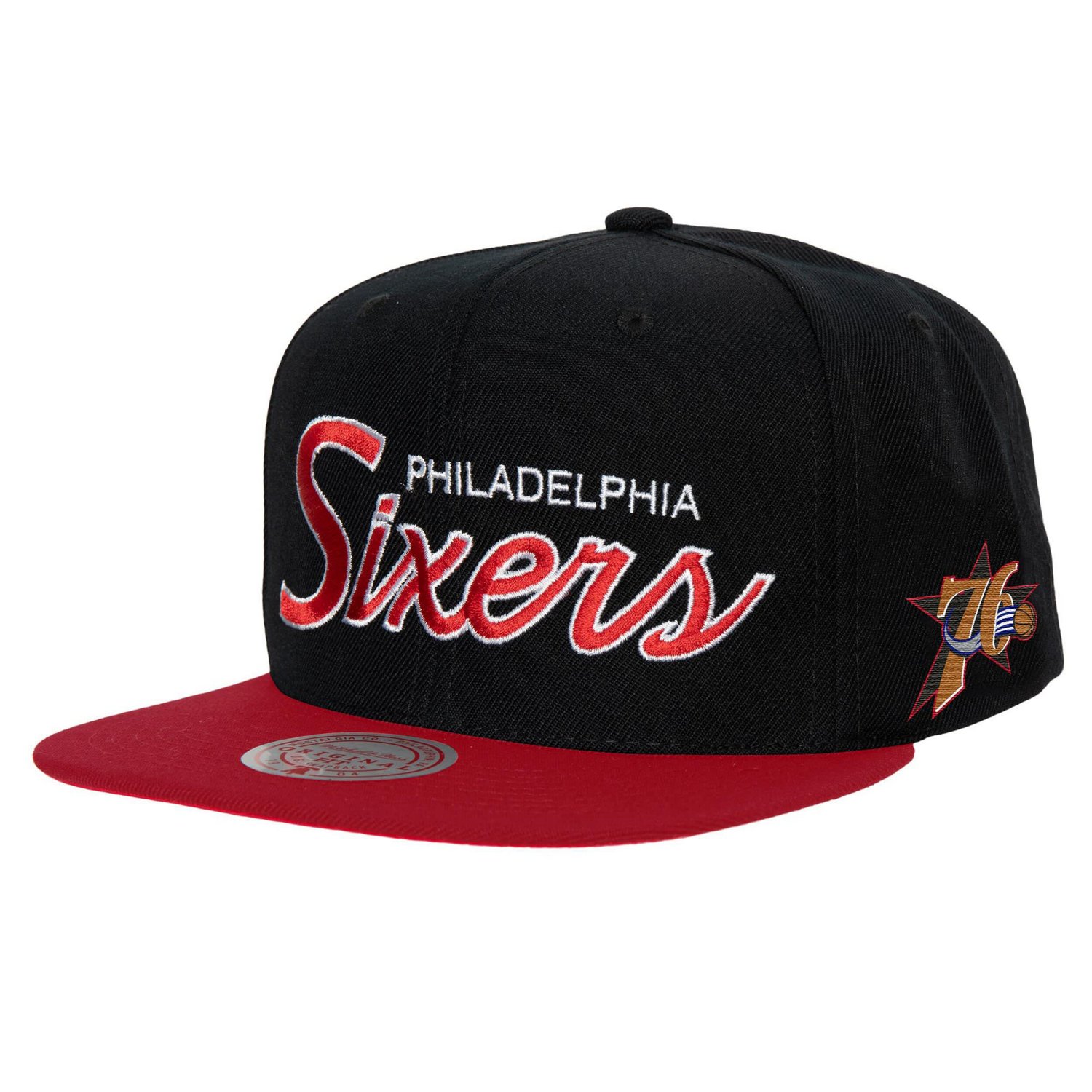 Mitchell  Ness Philadelphia 76ers Hardwood Classics MVP Team Script 20 Snapback Hat