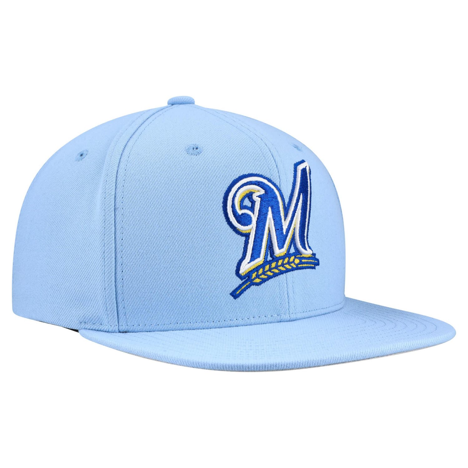 Mitchell  Ness Powder Milwaukee Brewers Cooperstown Collection Basic Flip Snapback Hat - view number 3