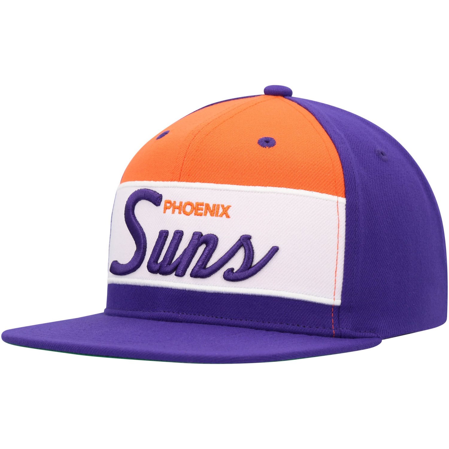 Mitchell  Ness Purple Phoenix Suns Retro Sport Color Block Script Snapback Hat                                                   - view number 3