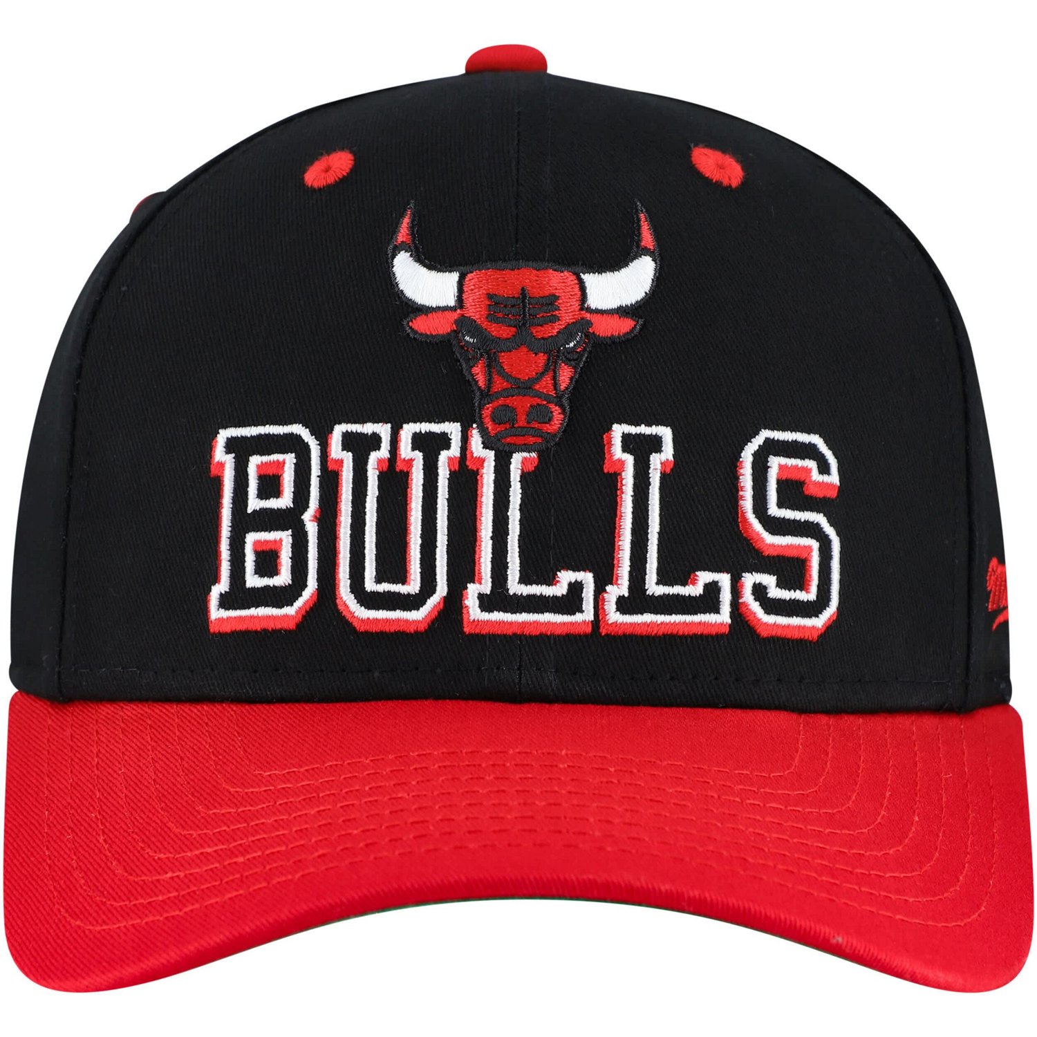 Mitchell  Ness Red Chicago Bulls Backside Script 2-Tone Pro Crown Adjustable Hat - view number 2
