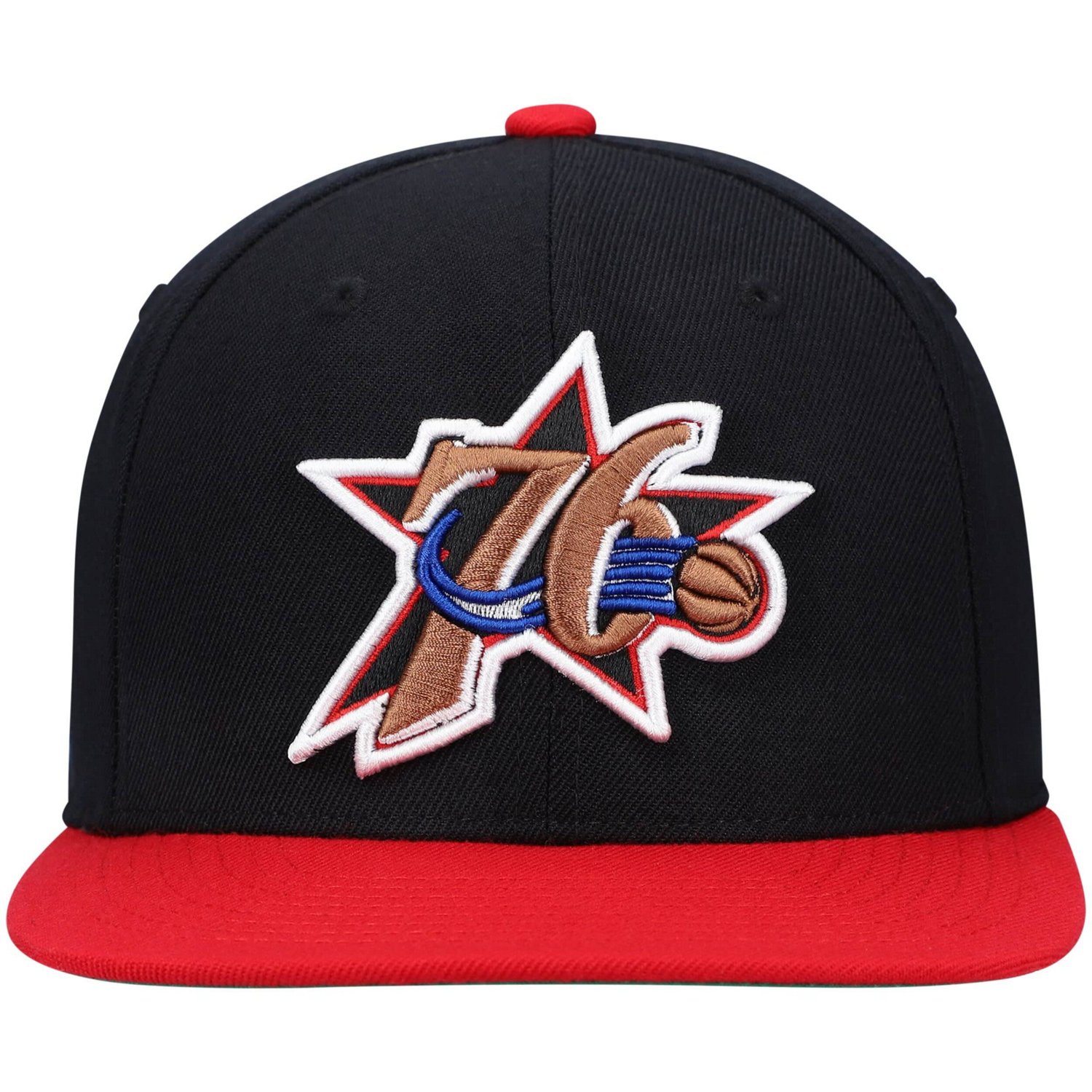 Mitchell  Ness /Red Philadelphia 76ers Hardwood Classics Team Two-Tone 20 Snapback Hat