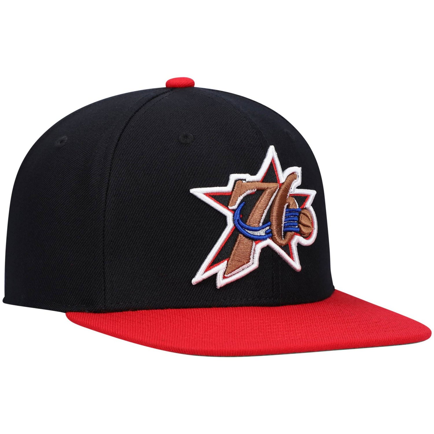 Mitchell  Ness /Red Philadelphia 76ers Hardwood Classics Team Two-Tone 20 Snapback Hat