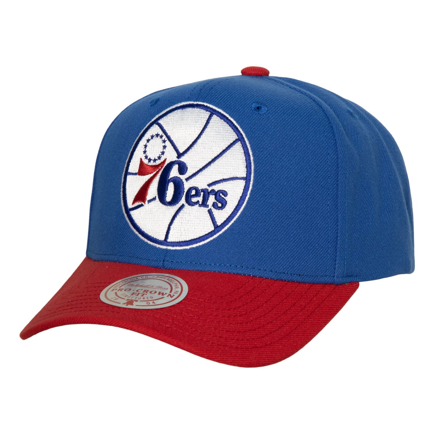 Mitchell  Ness Red Philadelphia 76ers Soul XL Logo Pro Crown Snapback Hat