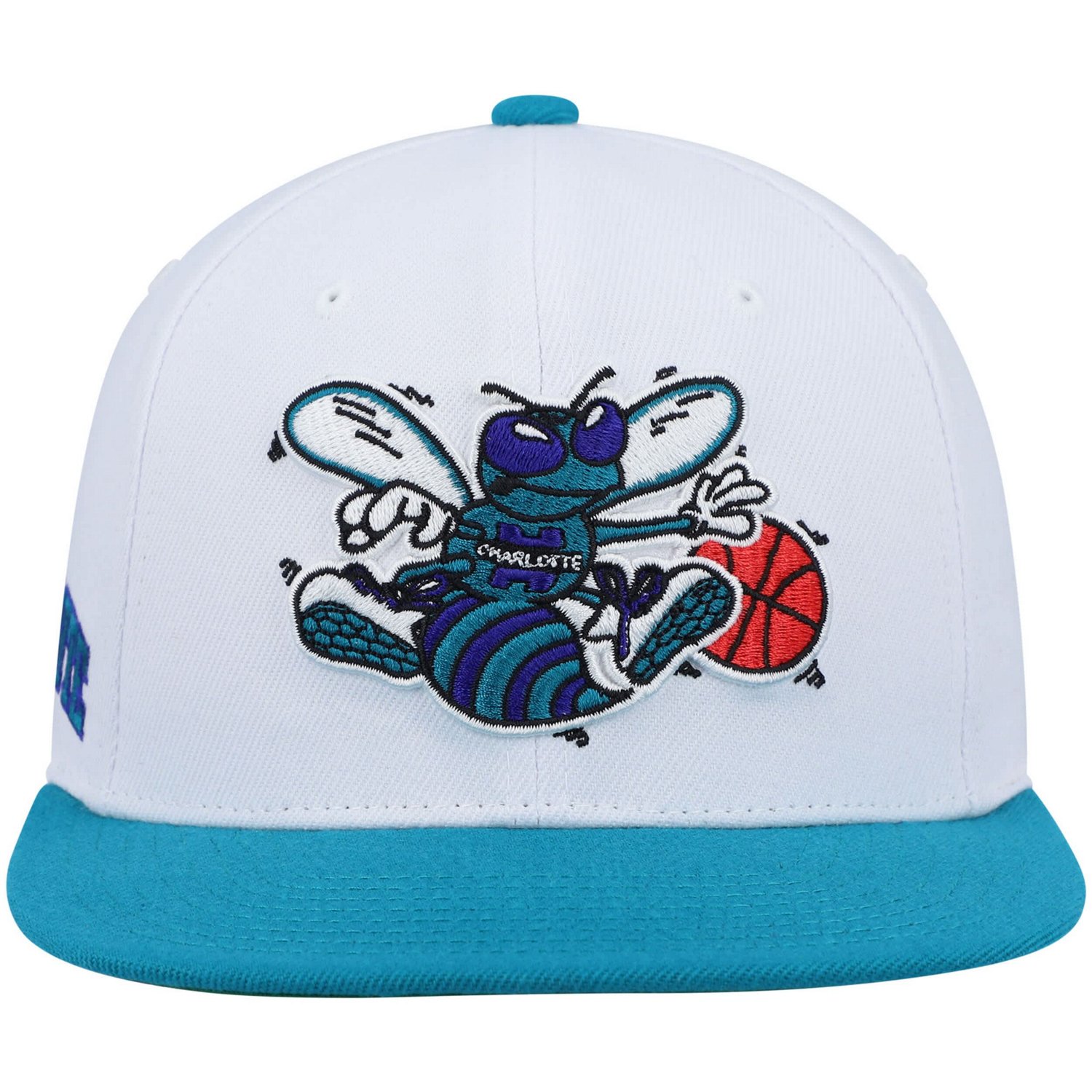 Mitchell  Ness Teal Charlotte Hornets Hardwood Classics Snapback Hat - view number 2