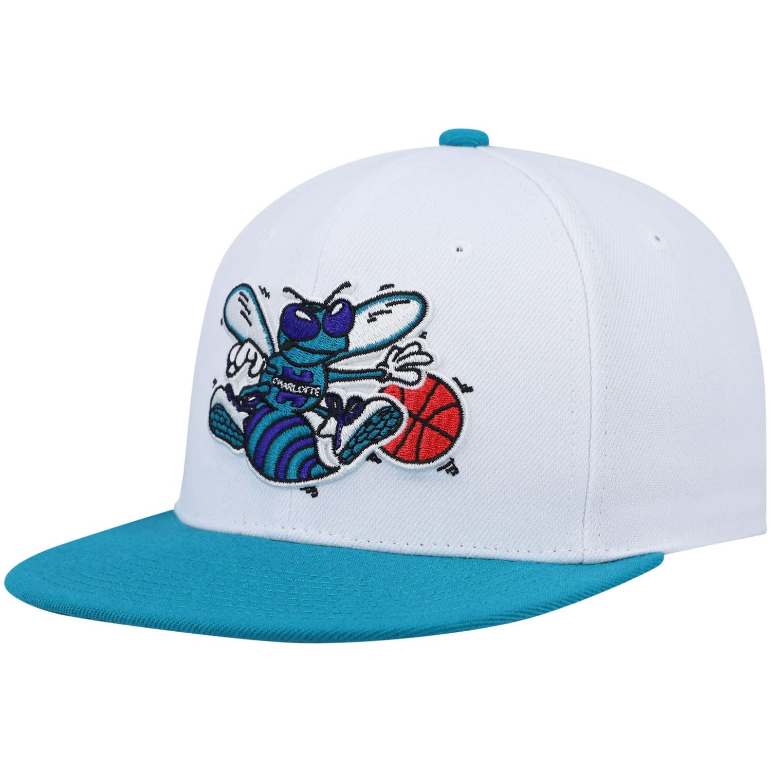 Mitchell  Ness Teal Charlotte Hornets Hardwood Classics Snapback Hat - view number 3