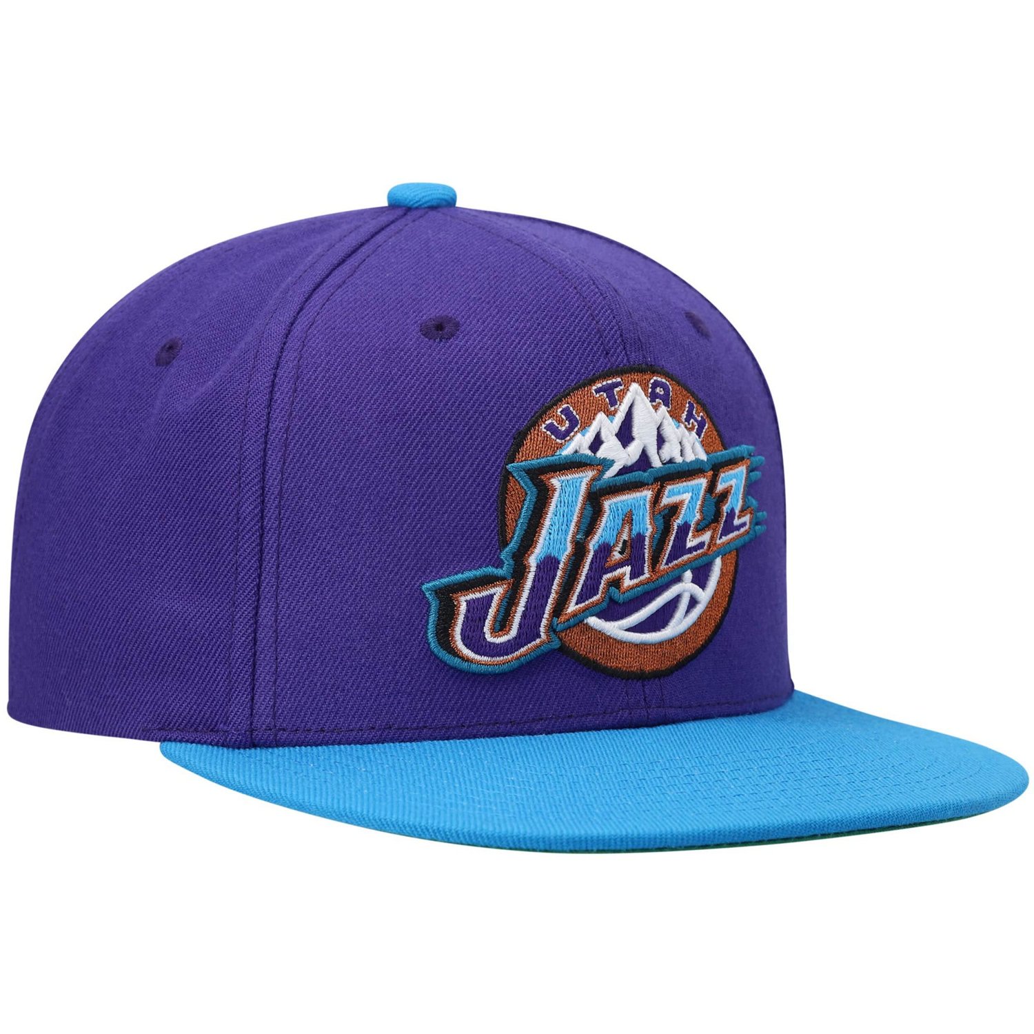 Mitchell  Ness /Turquoise Utah Jazz Hardwood Classics Team Two-Tone 20 Snapback Hat                                              - view number 3