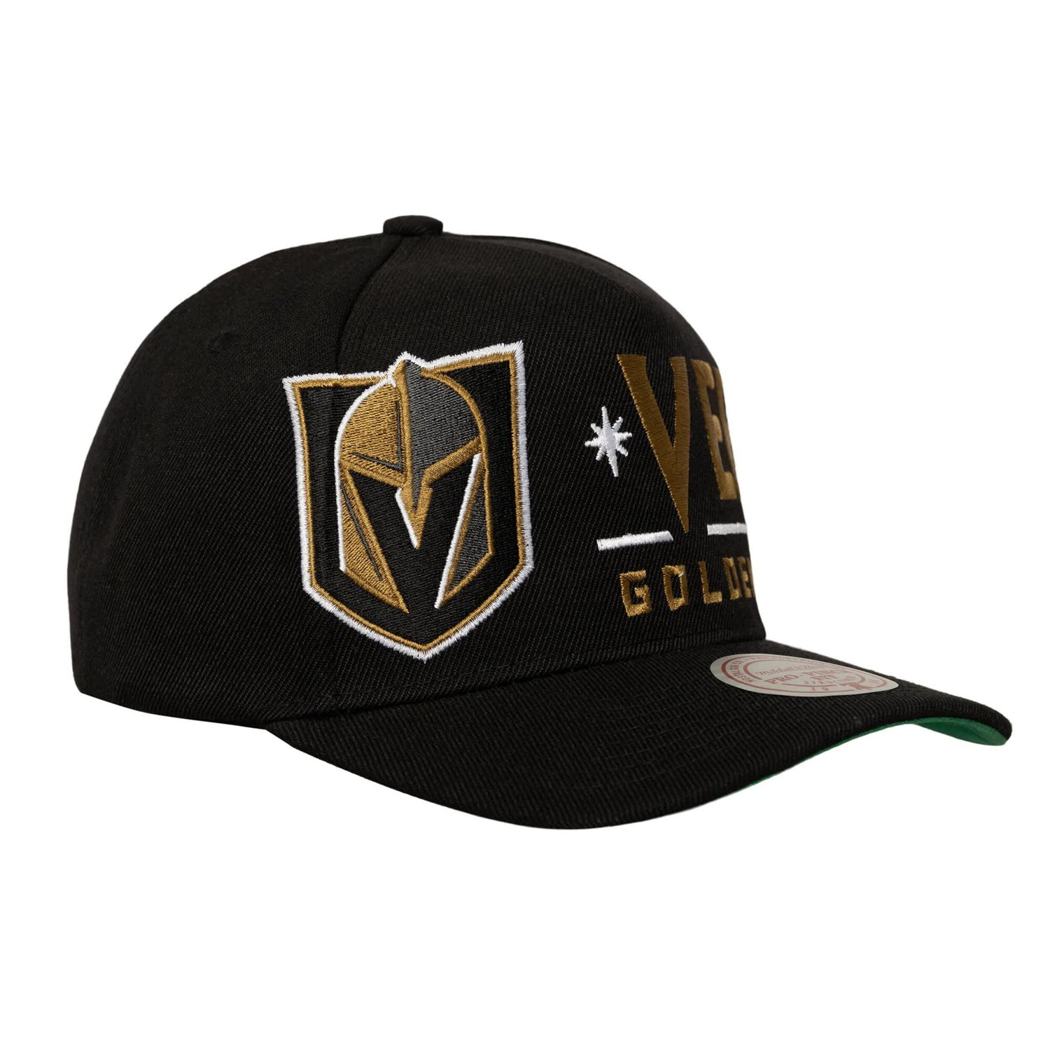 Mitchell  Ness Vegas Golden Knights Busted Logo Wordmark Wrap-Around Pro Pinch Adjustable Hat - view number 2