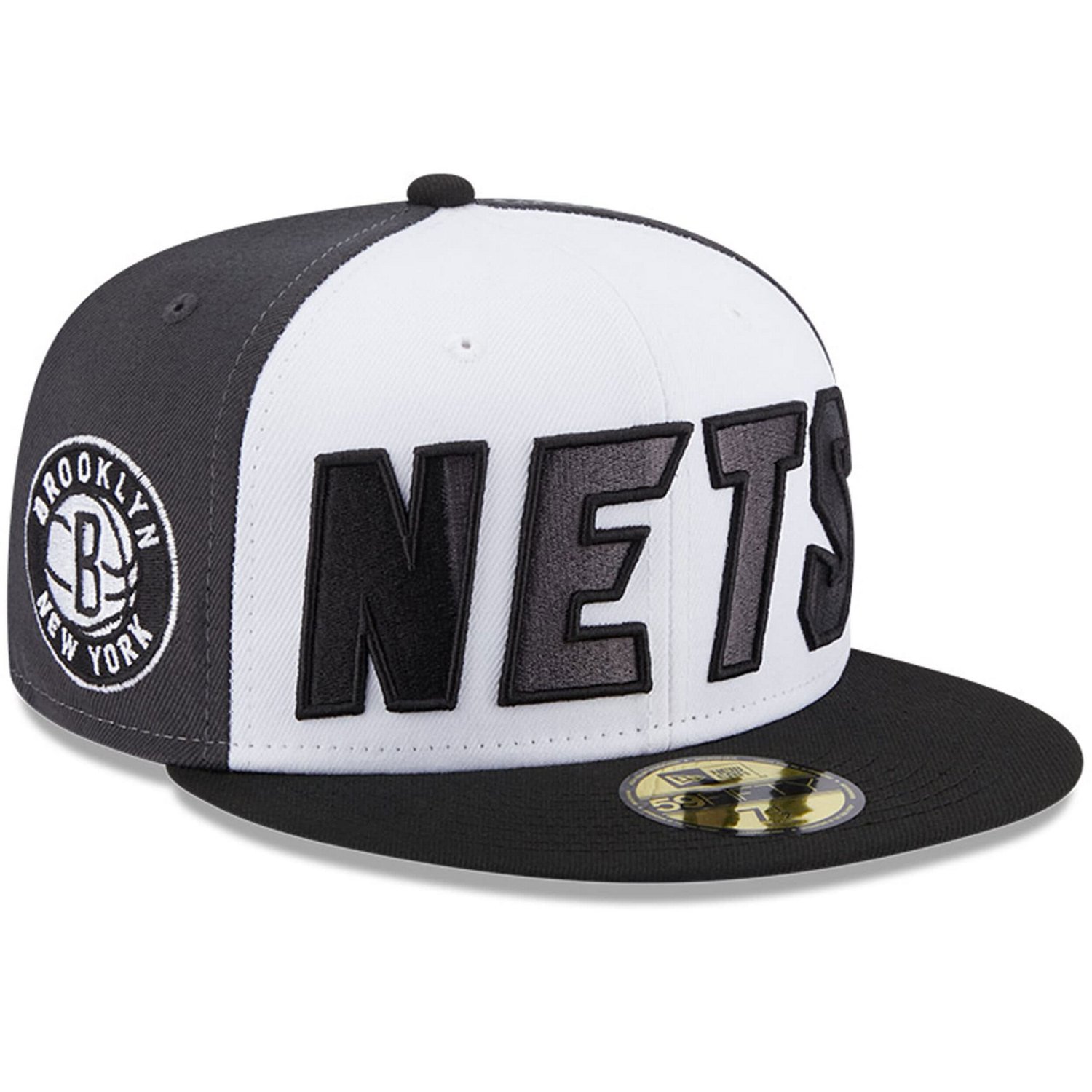 New Era /Black Brooklyn Nets Back Half 9FIFTY Fitted Hat