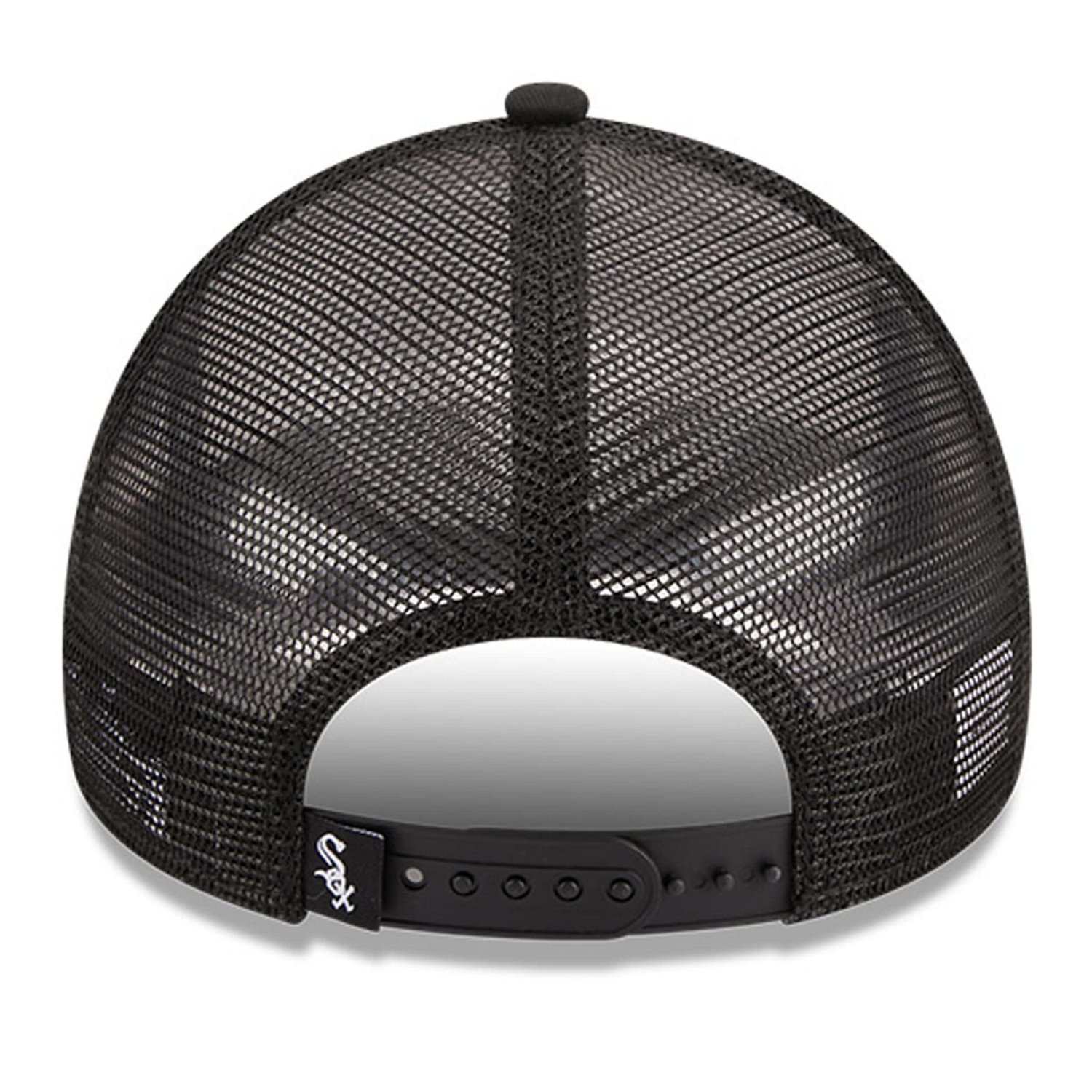 New Era /Black Chicago Sox Stacked A-Frame Trucker 9FORTY Adjustable Hat