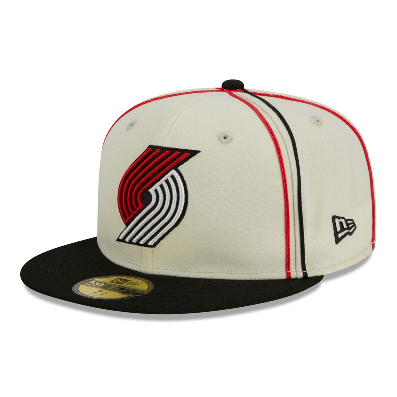 New Era /Black Portland Trail Blazers Piping 2-Tone 59FIFTY Fitted Hat