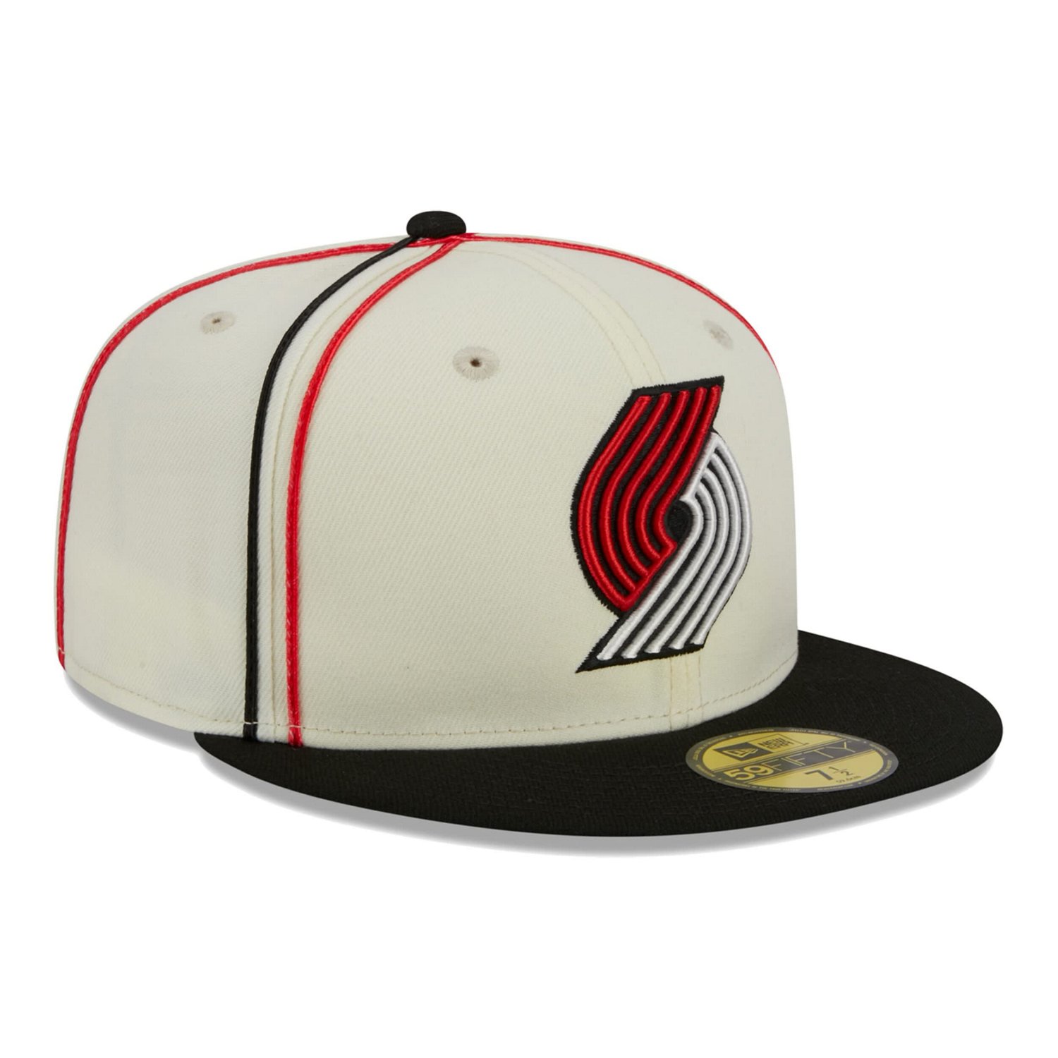 New Era /Black Portland Trail Blazers Piping 2-Tone 59FIFTY Fitted Hat