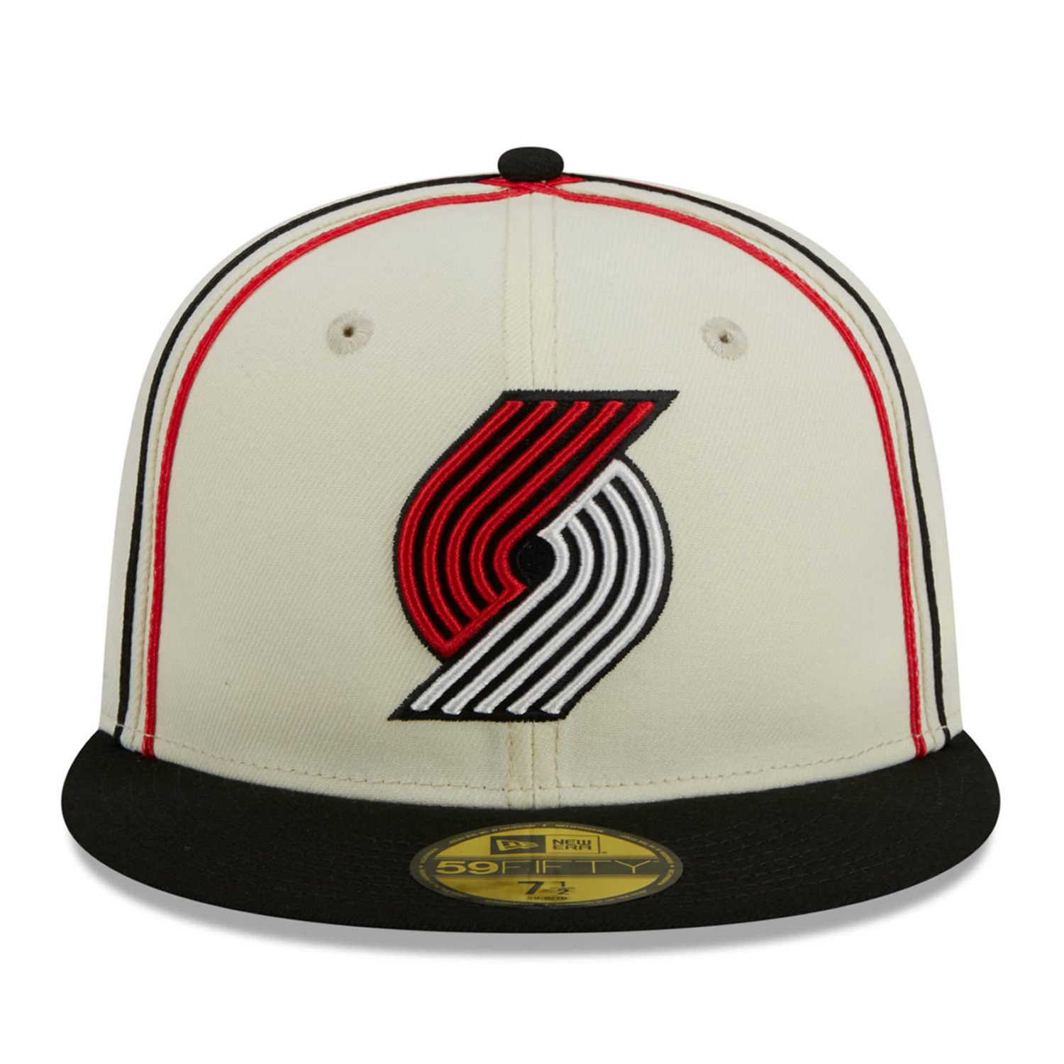 New Era /Black Portland Trail Blazers Piping 2-Tone 59FIFTY Fitted Hat