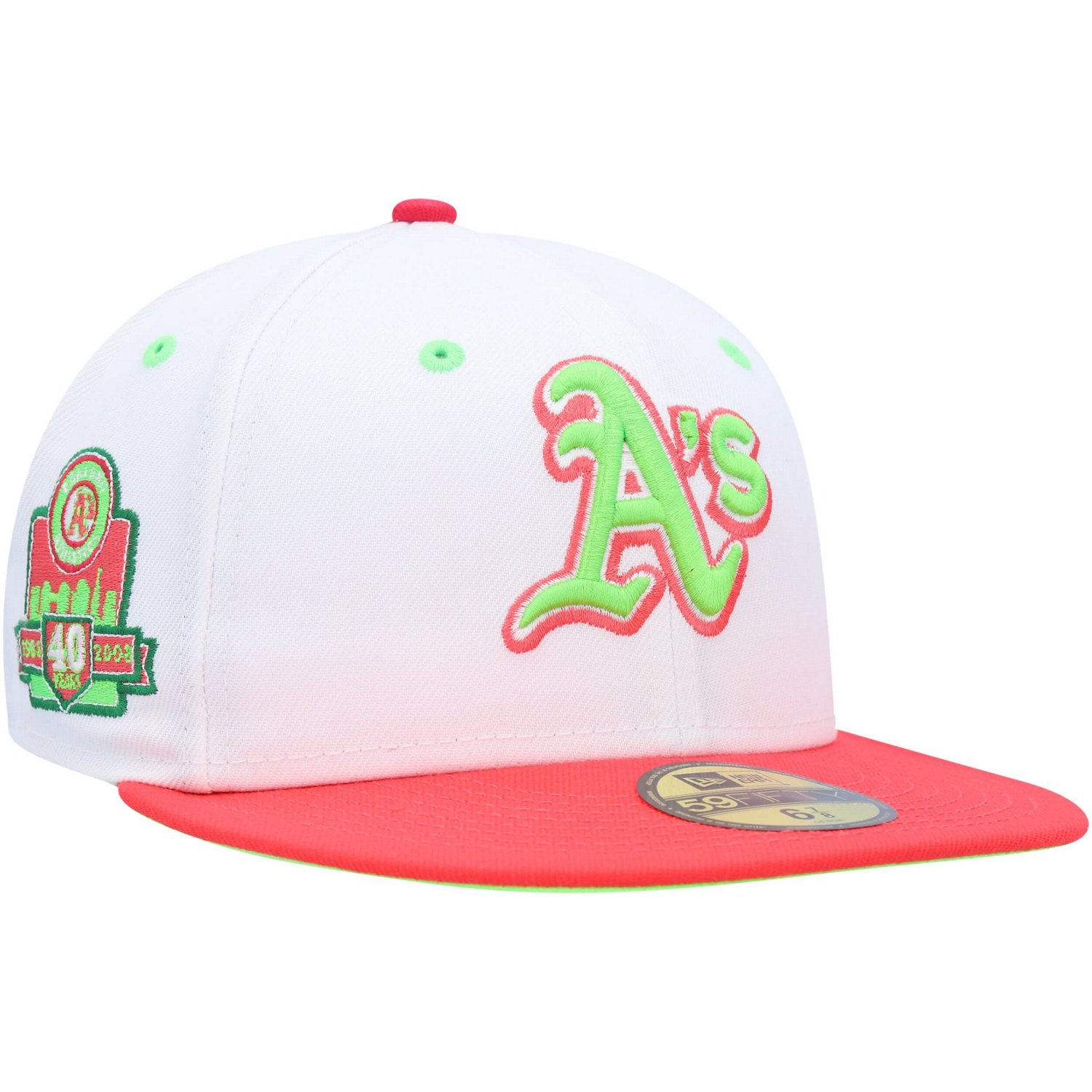 New Era /Coral Oakland Athletics 40th Anniversary Strawberry Lolli 59FIFTY Fitted Hat                                            - view number 1