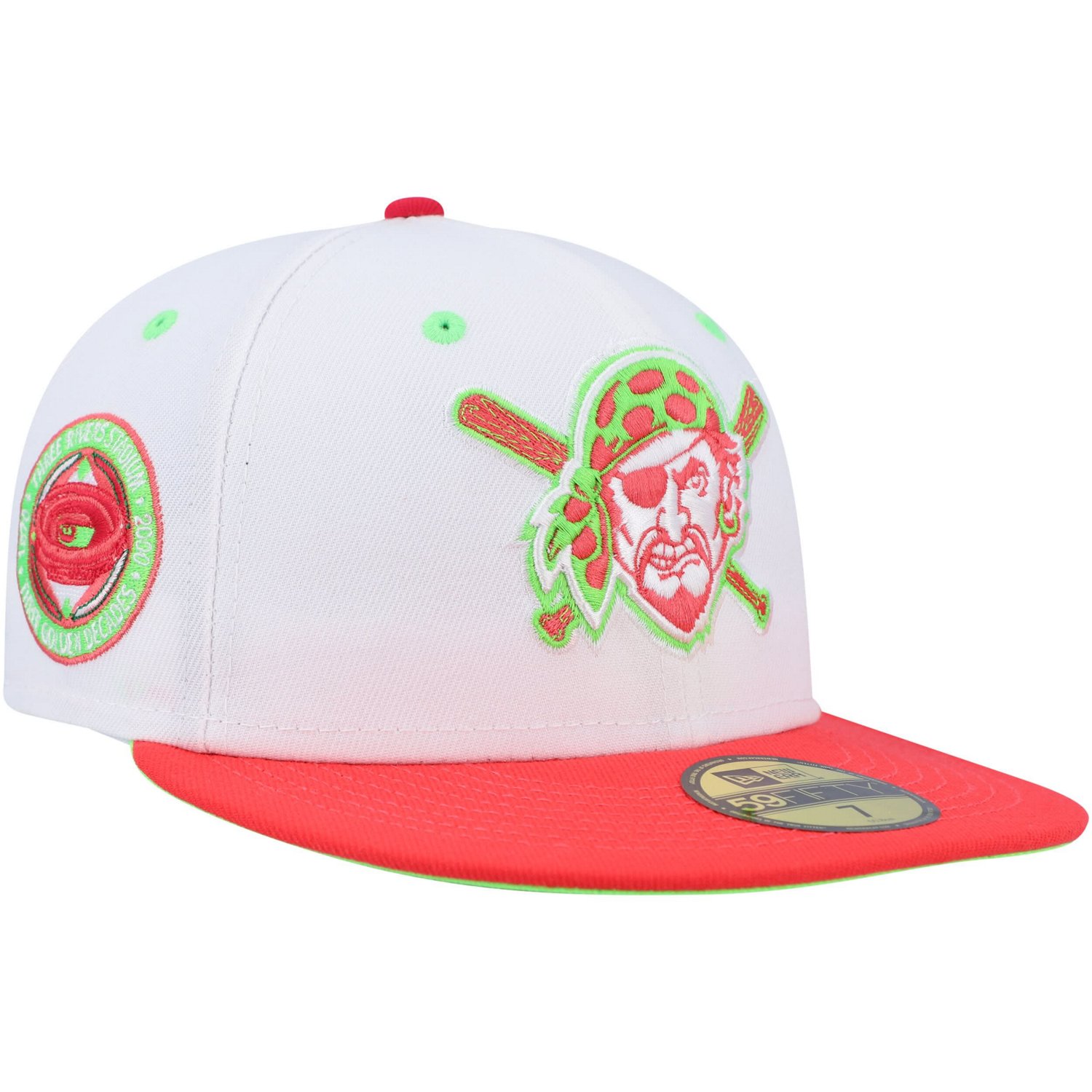 New Era /Coral Pittsburgh Pirates Three Rivers Stadium 30th Anniversary Strawberry Lolli 59FIFTY Fitted Hat