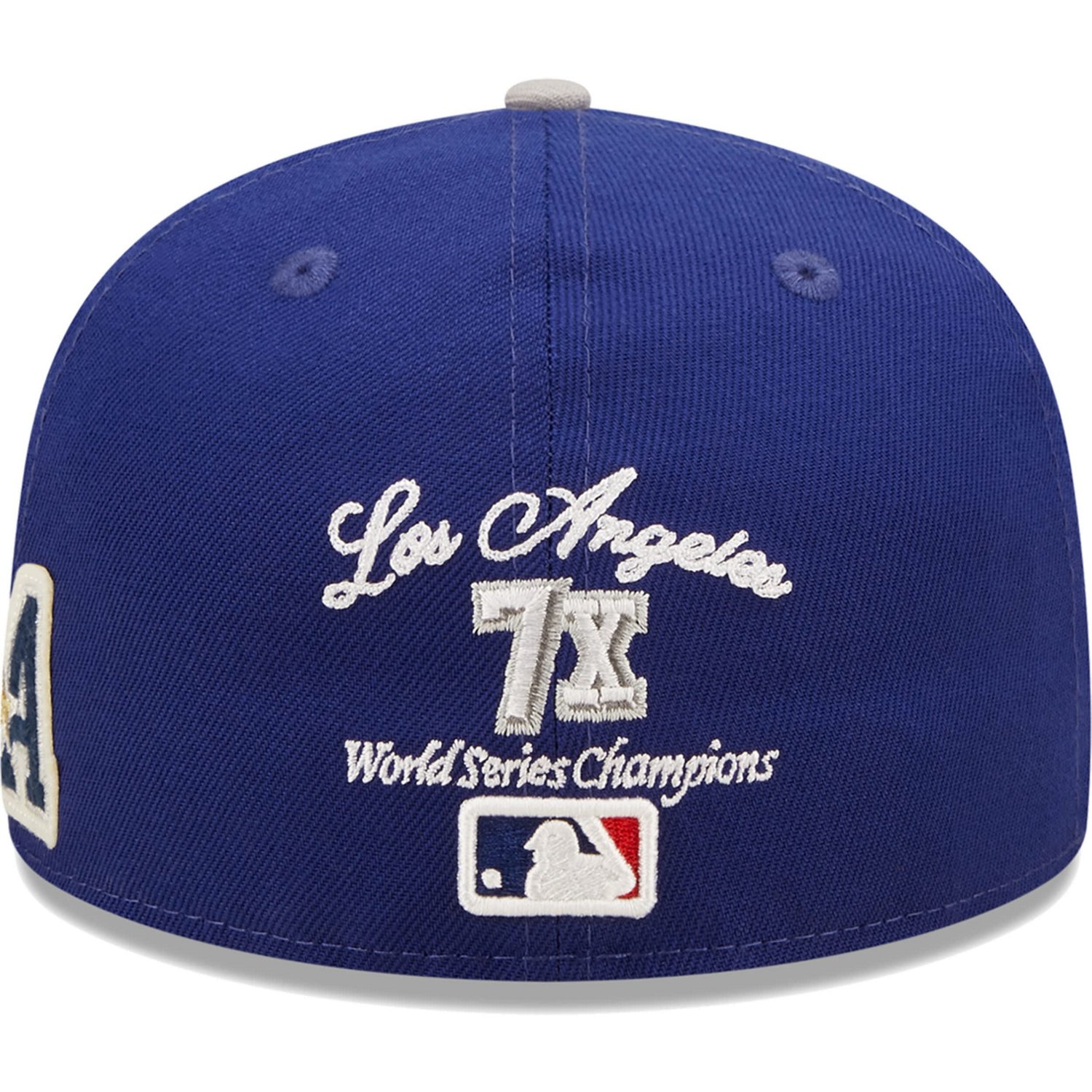 New Era /Gray Los Angeles Dodgers 2020 World Series Champions Letterman 59FIFTY Fitted Hat                                       - view number 4