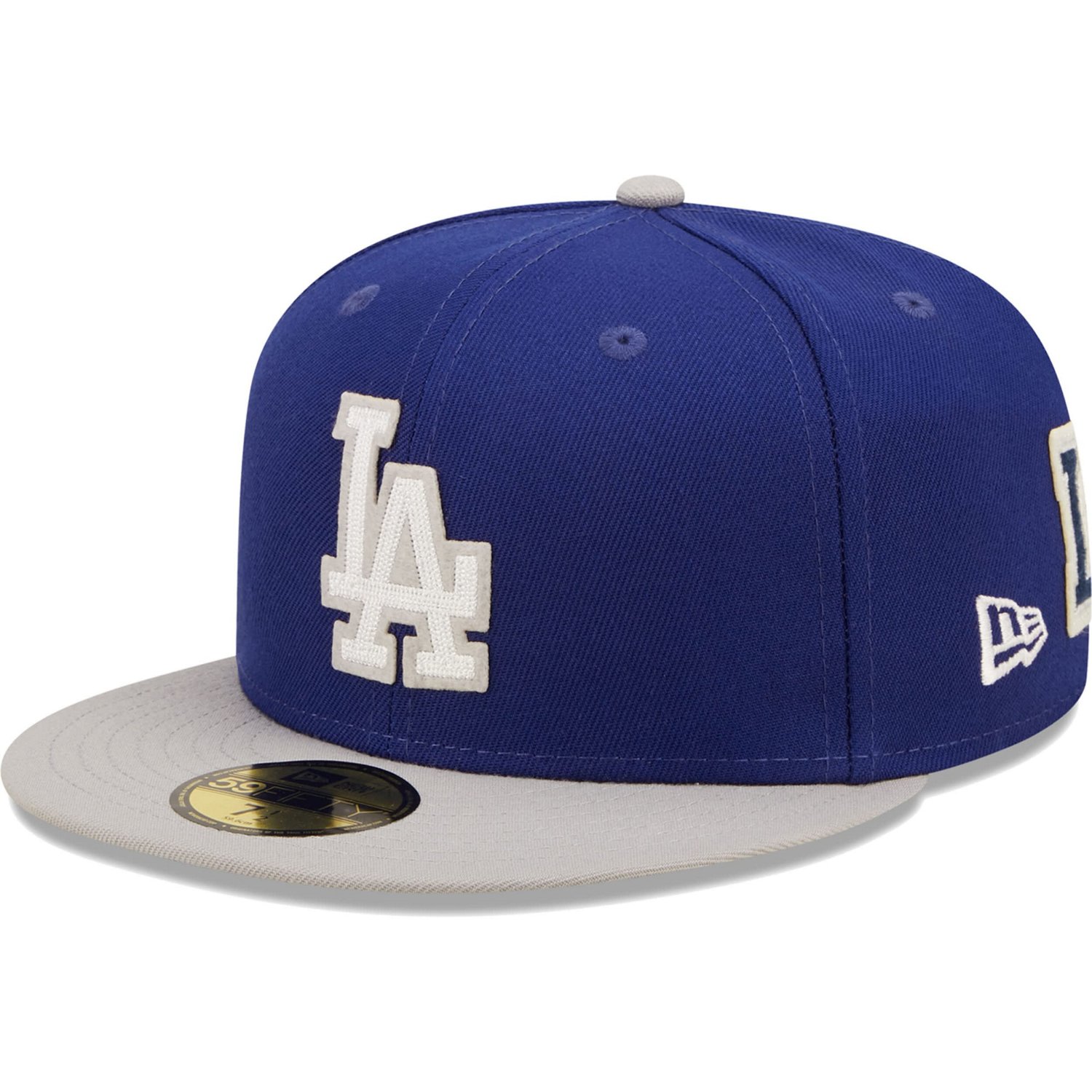New Era /Gray Los Angeles Dodgers 2020 World Series Champions Letterman 59FIFTY Fitted Hat                                       - view number 3