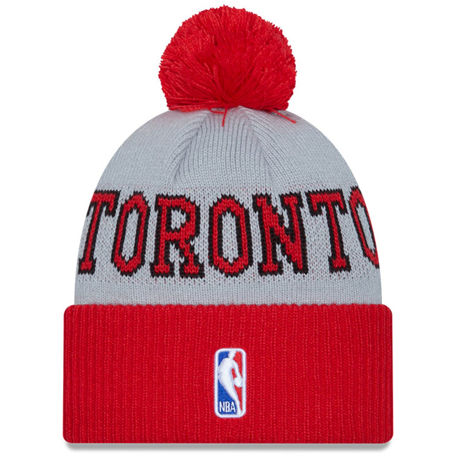 New Era /Gray Toronto Raptors Tip-Off Two-Tone Cuffed Knit Hat with Pom - view number 2