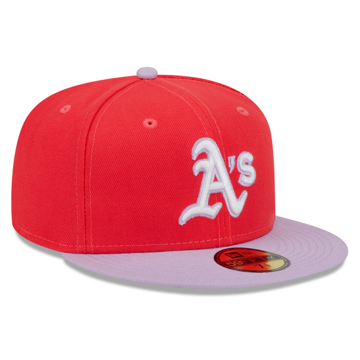 New Era /Lavender Oakland Athletics Spring Color Two-Tone 59FIFTY Fitted Hat                                                     - view number 3