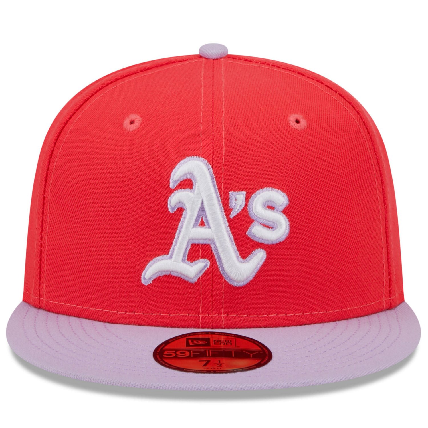 New Era /Lavender Oakland Athletics Spring Color Two-Tone 59FIFTY Fitted Hat                                                     - view number 2