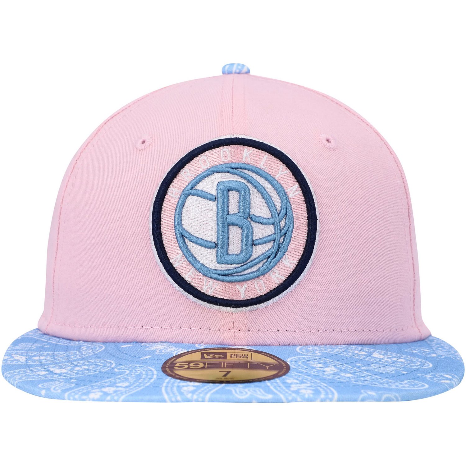 New Era /Light Blue Brooklyn Nets Paisley Visor 59FIFTY Fitted Hat - view number 2