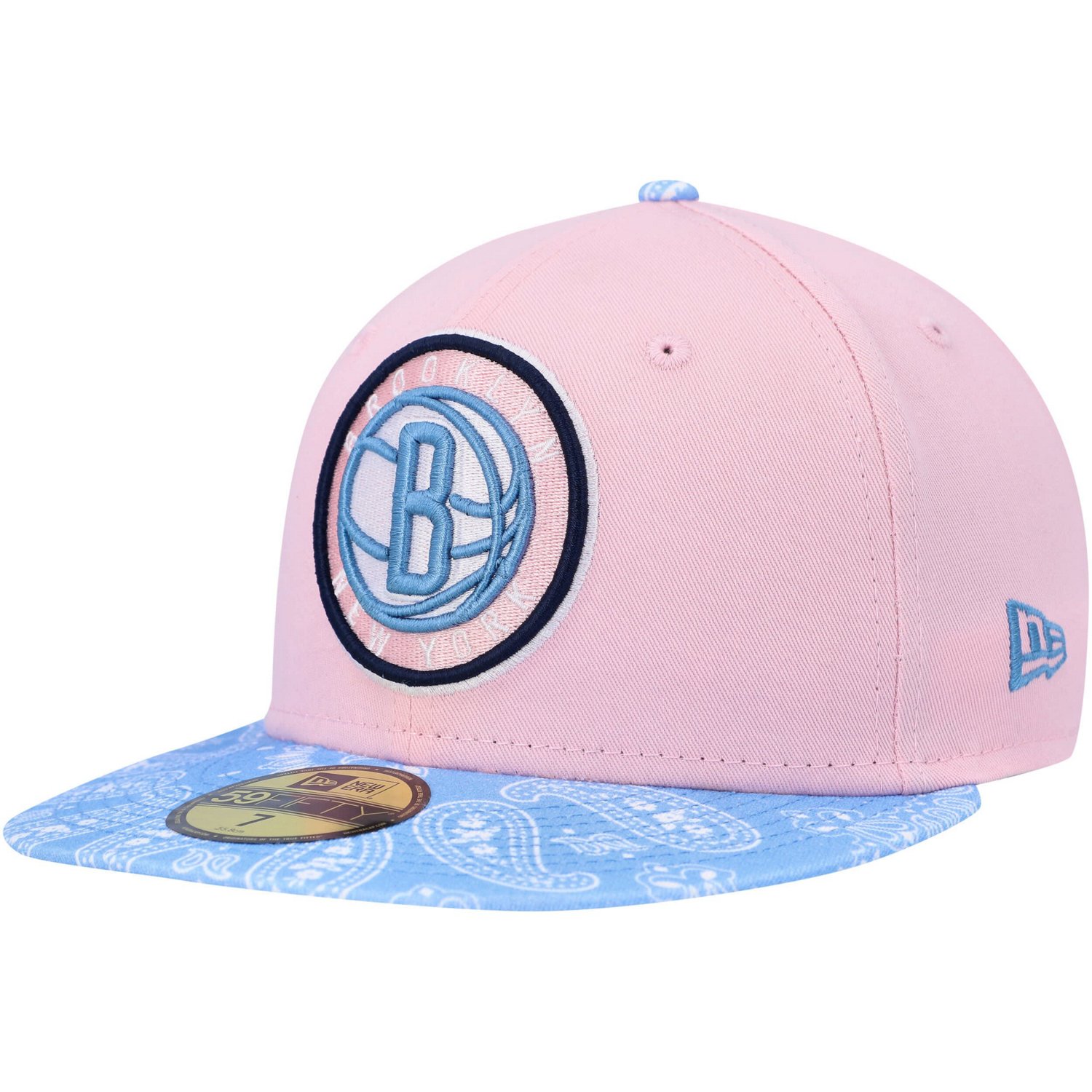 New Era /Light Blue Brooklyn Nets Paisley Visor 59FIFTY Fitted Hat - view number 3
