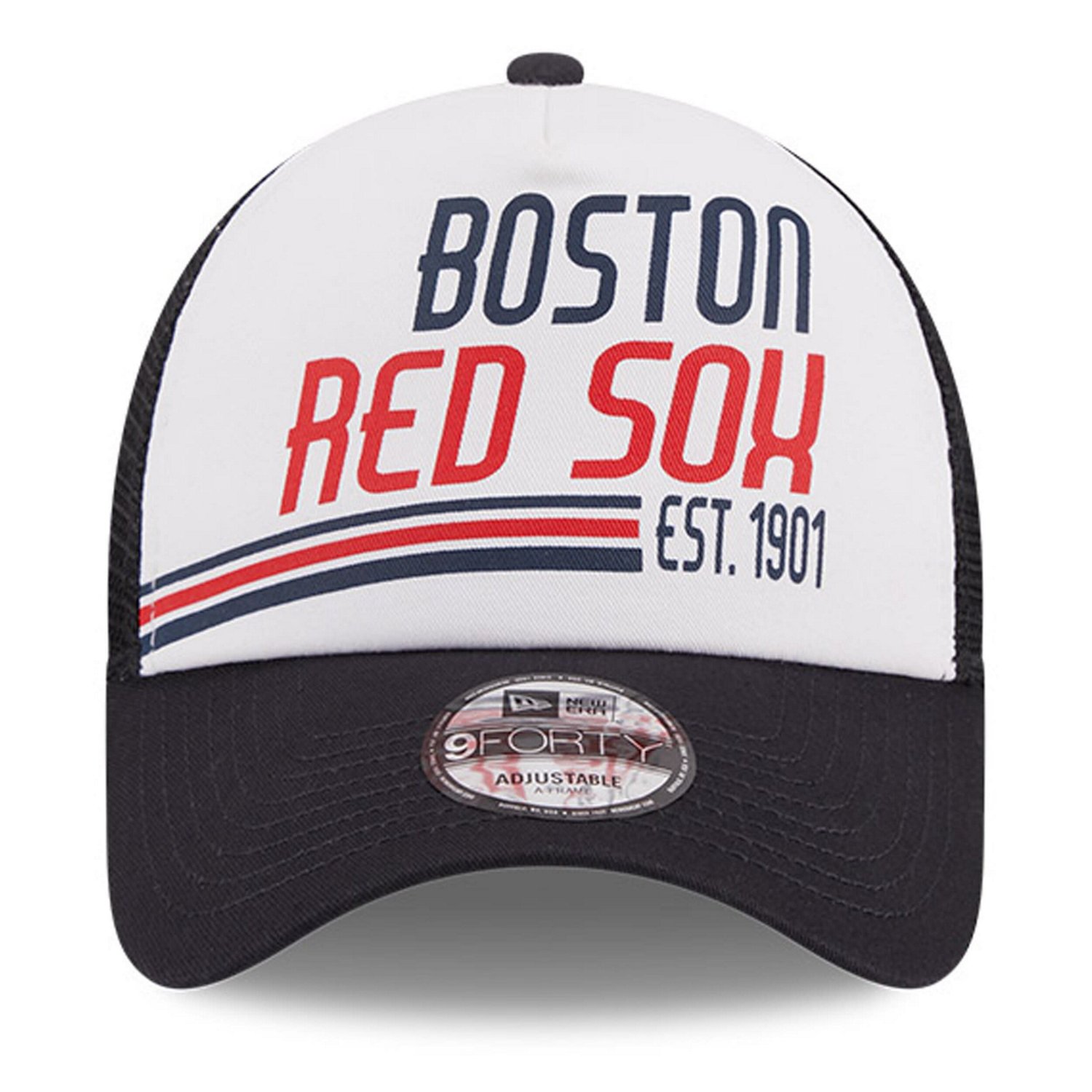 New Era /Navy Boston Red Sox Stacked A-Frame Trucker 9FORTY Adjustable Hat                                                       - view number 2