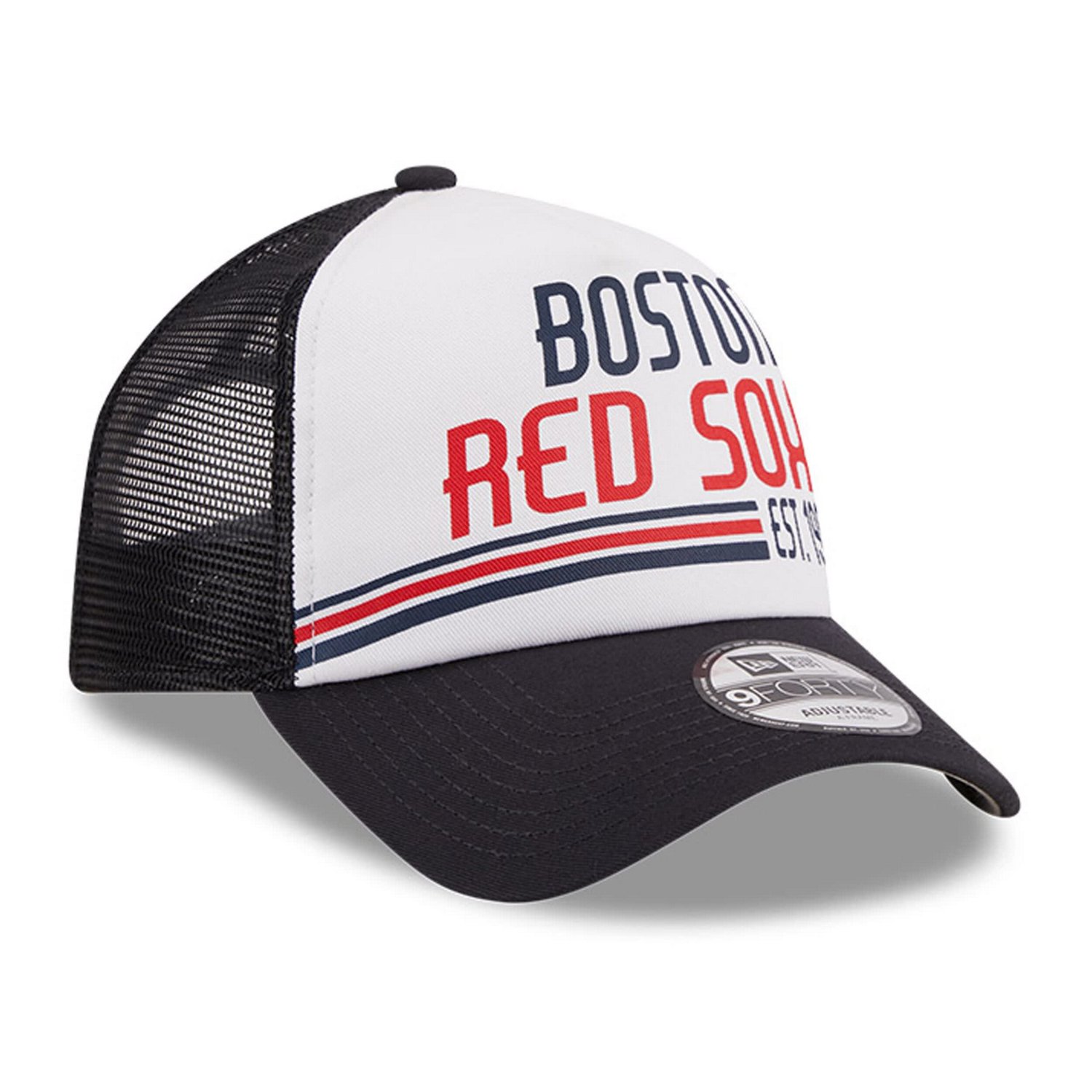 New Era /Navy Boston Red Sox Stacked A-Frame Trucker 9FORTY Adjustable Hat                                                       - view number 3