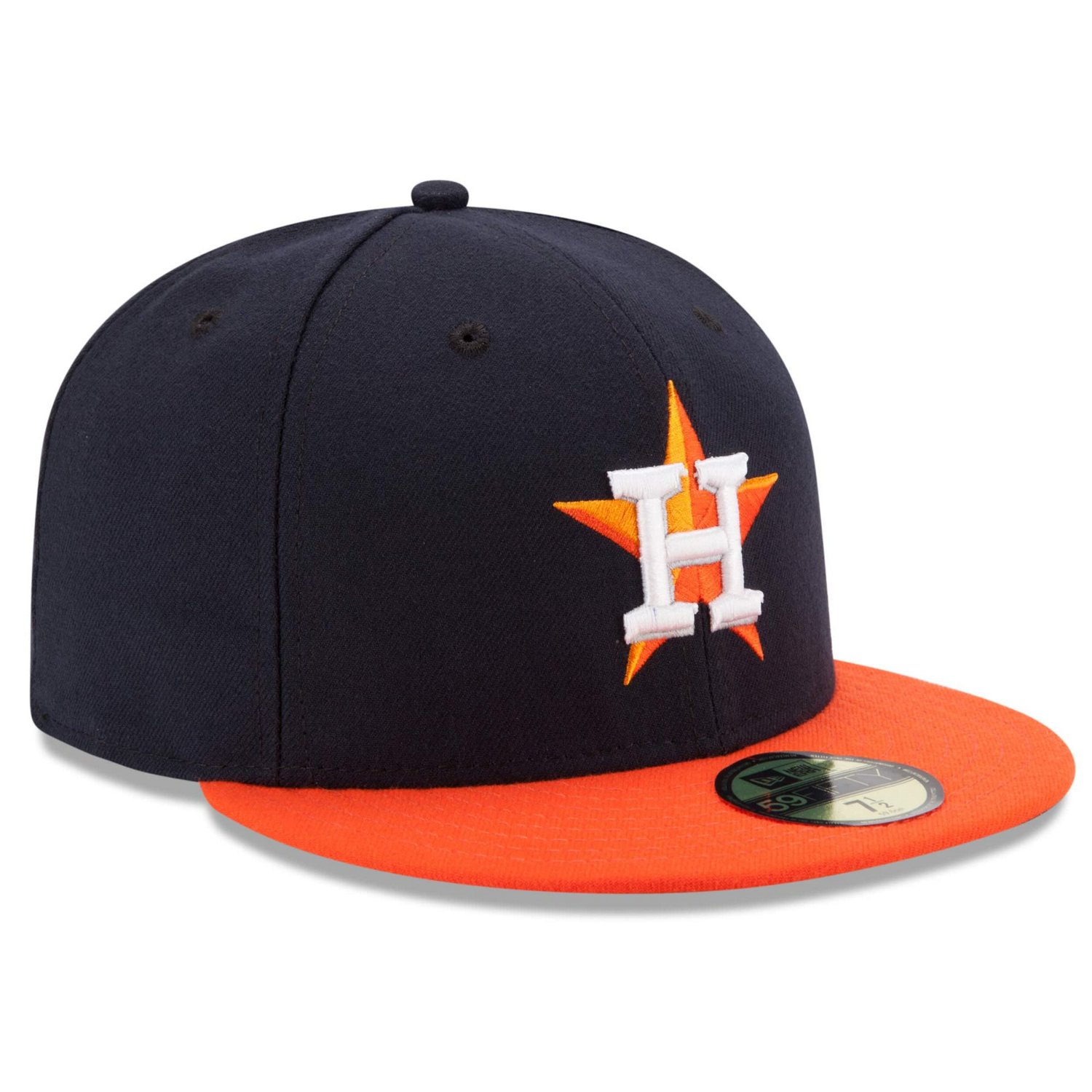 New Era /Orange Houston Astros Road Authentic Collection On Field 59FIFTY Performance Fitted Hat - view number 3