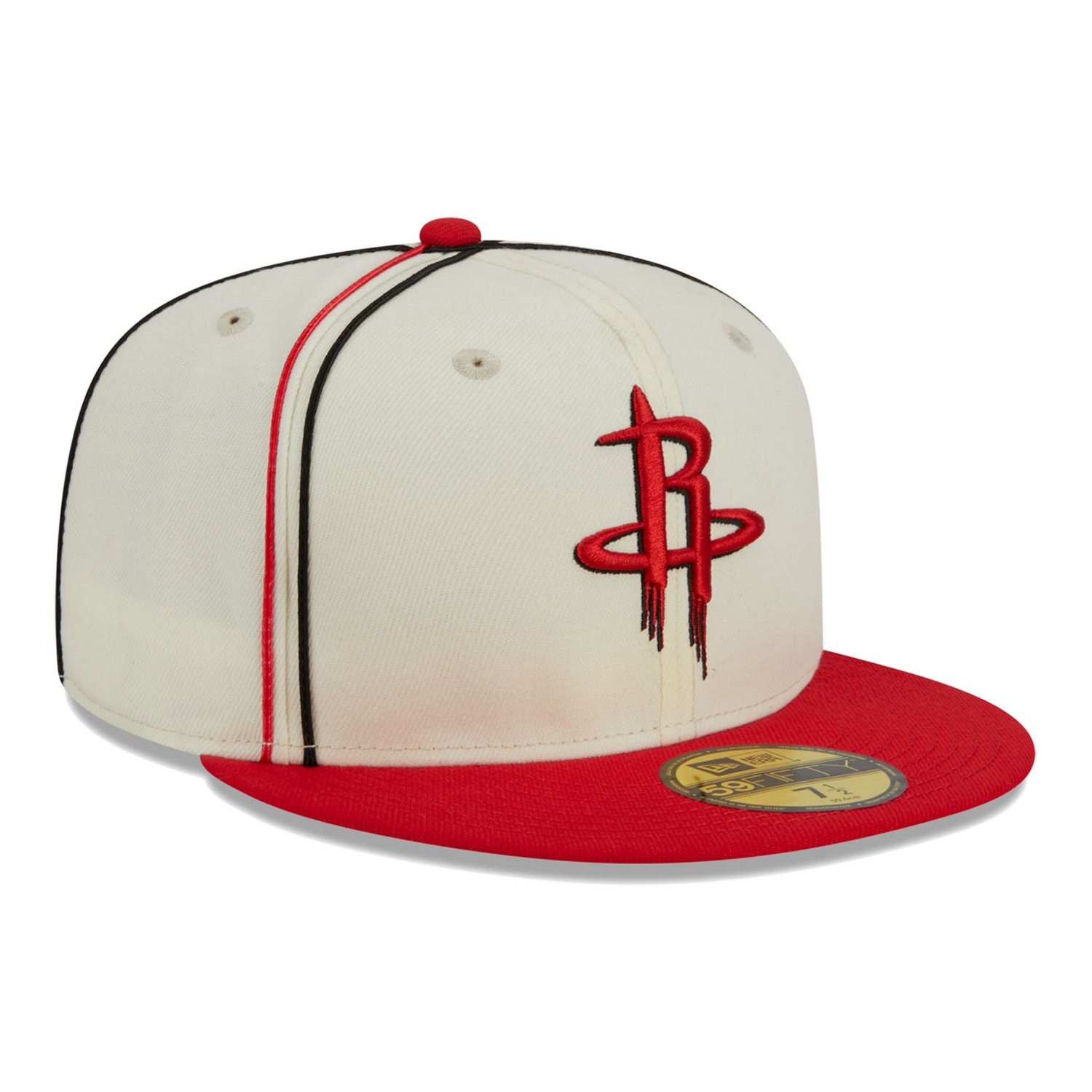 New Era /Red Houston Rockets Piping 2-Tone 59FIFTY Fitted Hat                                                                    - view number 3