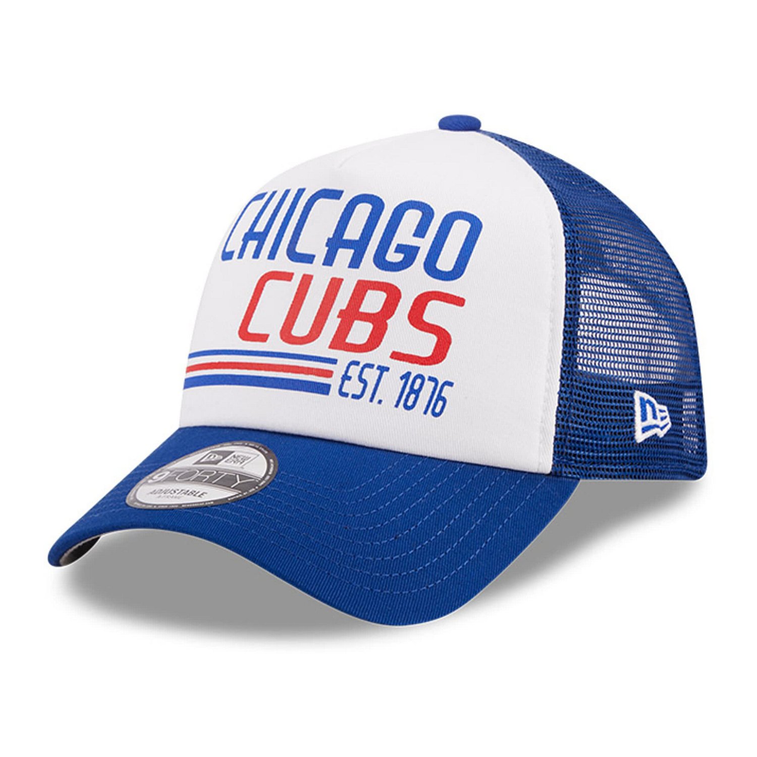 New Era /Royal Chicago Cubs Stacked A-Frame Trucker 9FORTY Adjustable Hat