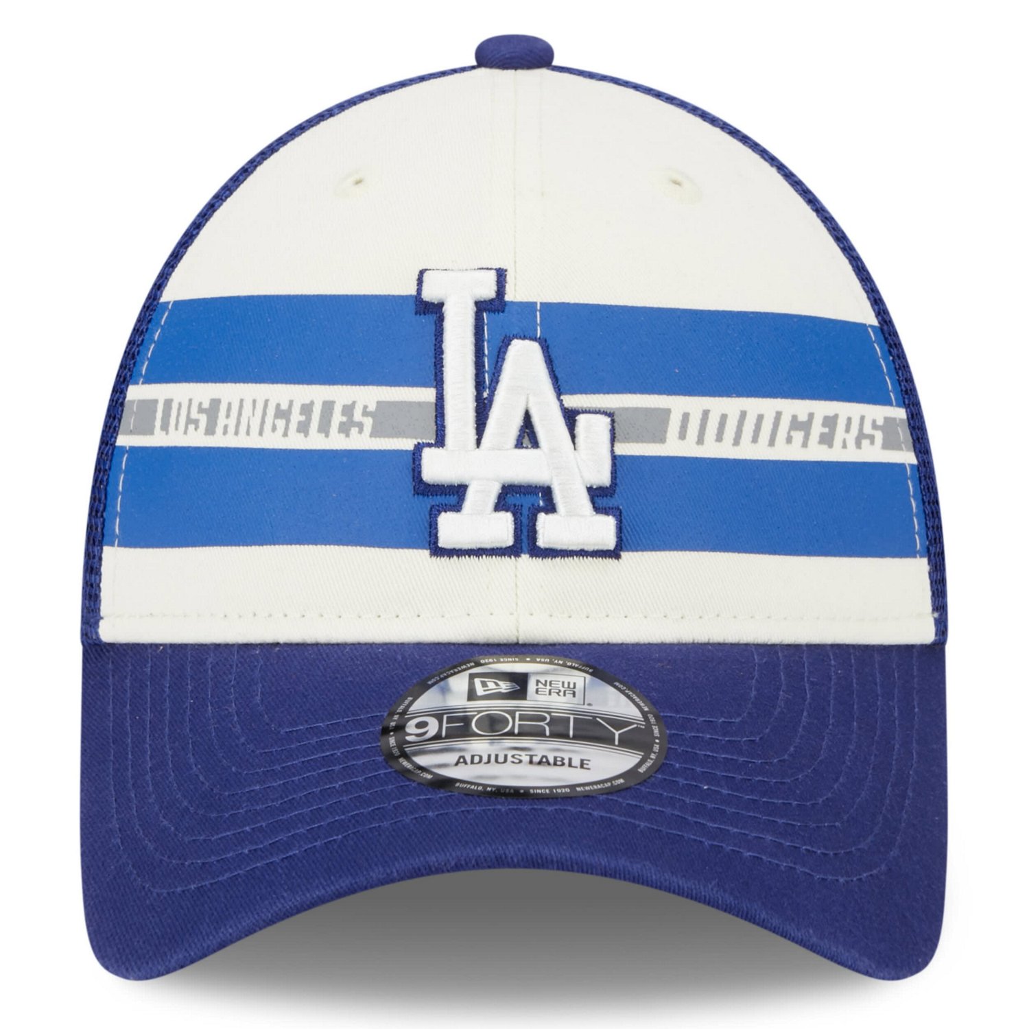 New Era /Royal Los Angeles Dodgers Team Stripe Trucker 9FORTY Snapback Hat