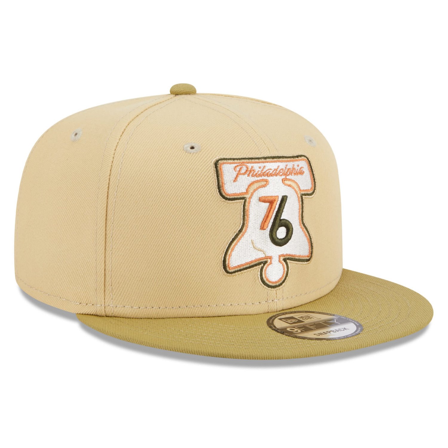 New Era /Tan Philadelphia 76ers Green Collection Repreve 9FIFTY Snapback Hat - view number 3
