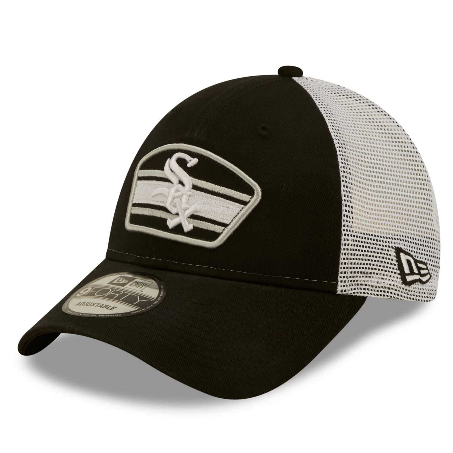 New Era /White Chicago White Sox Logo Patch 9FORTY Trucker Snapback Hat                                                          - view number 1