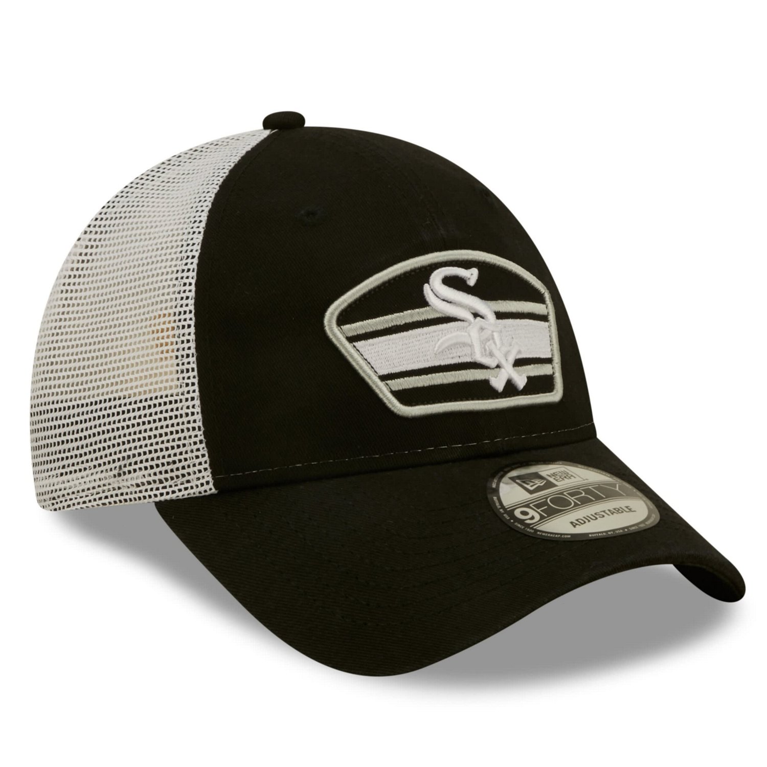 New Era /White Chicago White Sox Logo Patch 9FORTY Trucker Snapback Hat                                                          - view number 3