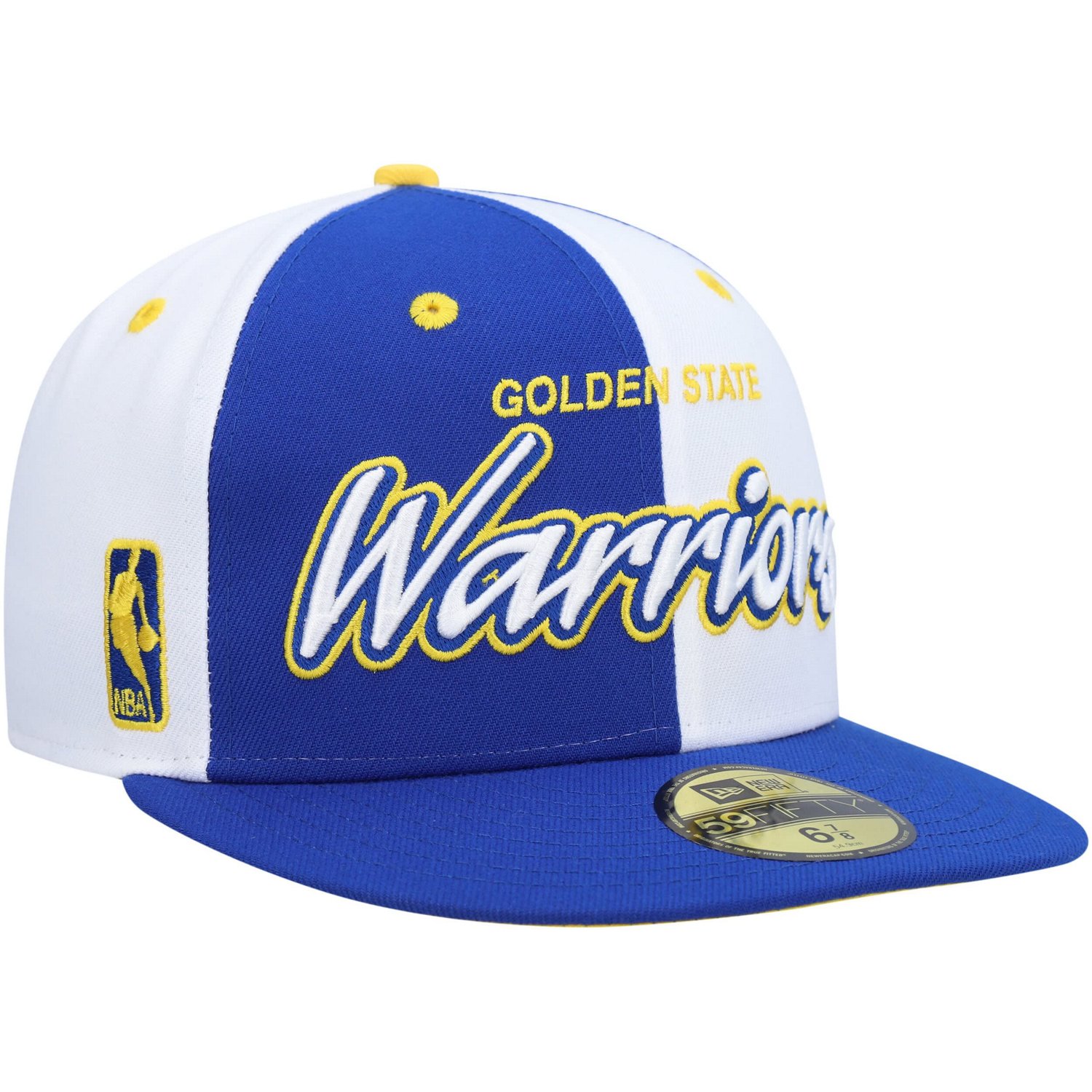 New Era /White Golden State Warriors Script Pinwheel 59FIFTY Fitted Hat - view number 3