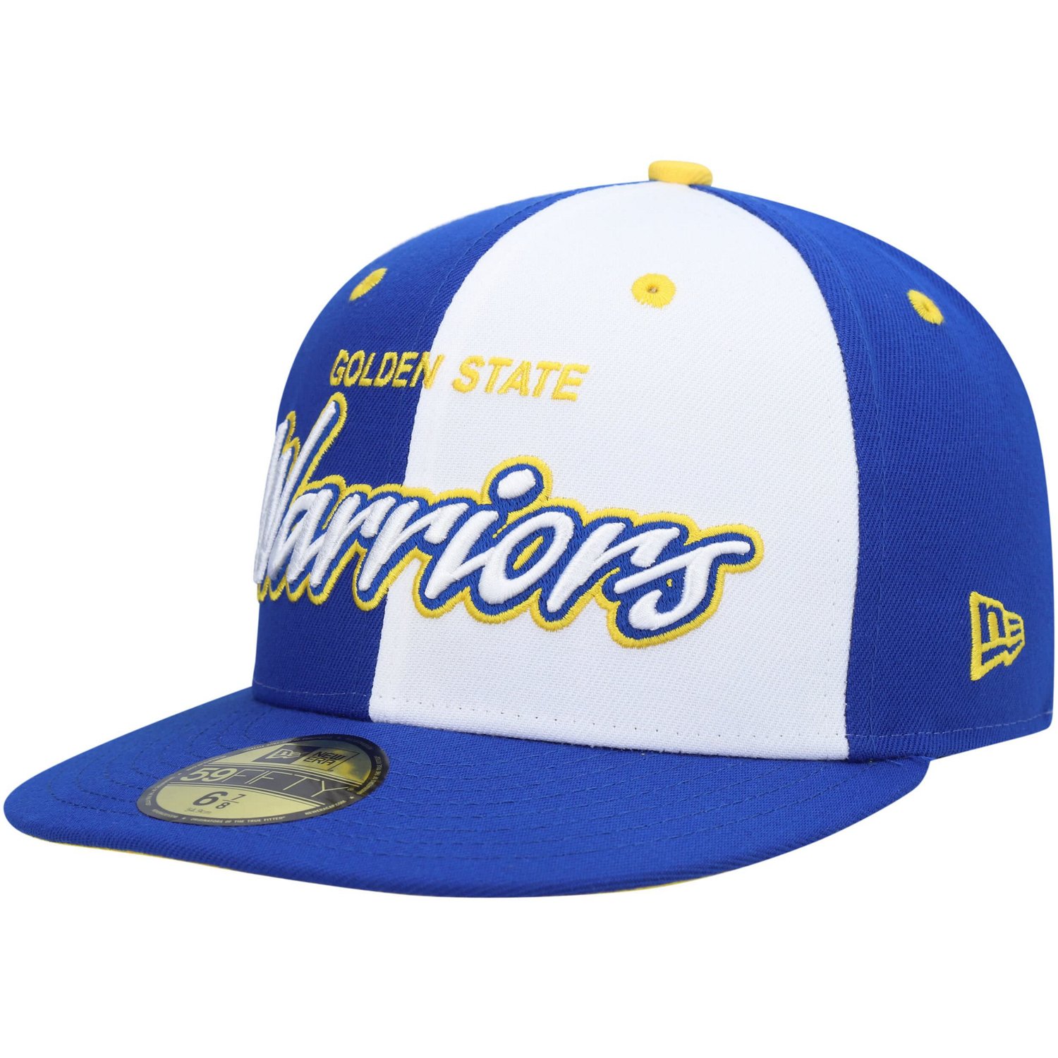 New Era /White Golden State Warriors Script Pinwheel 59FIFTY Fitted Hat