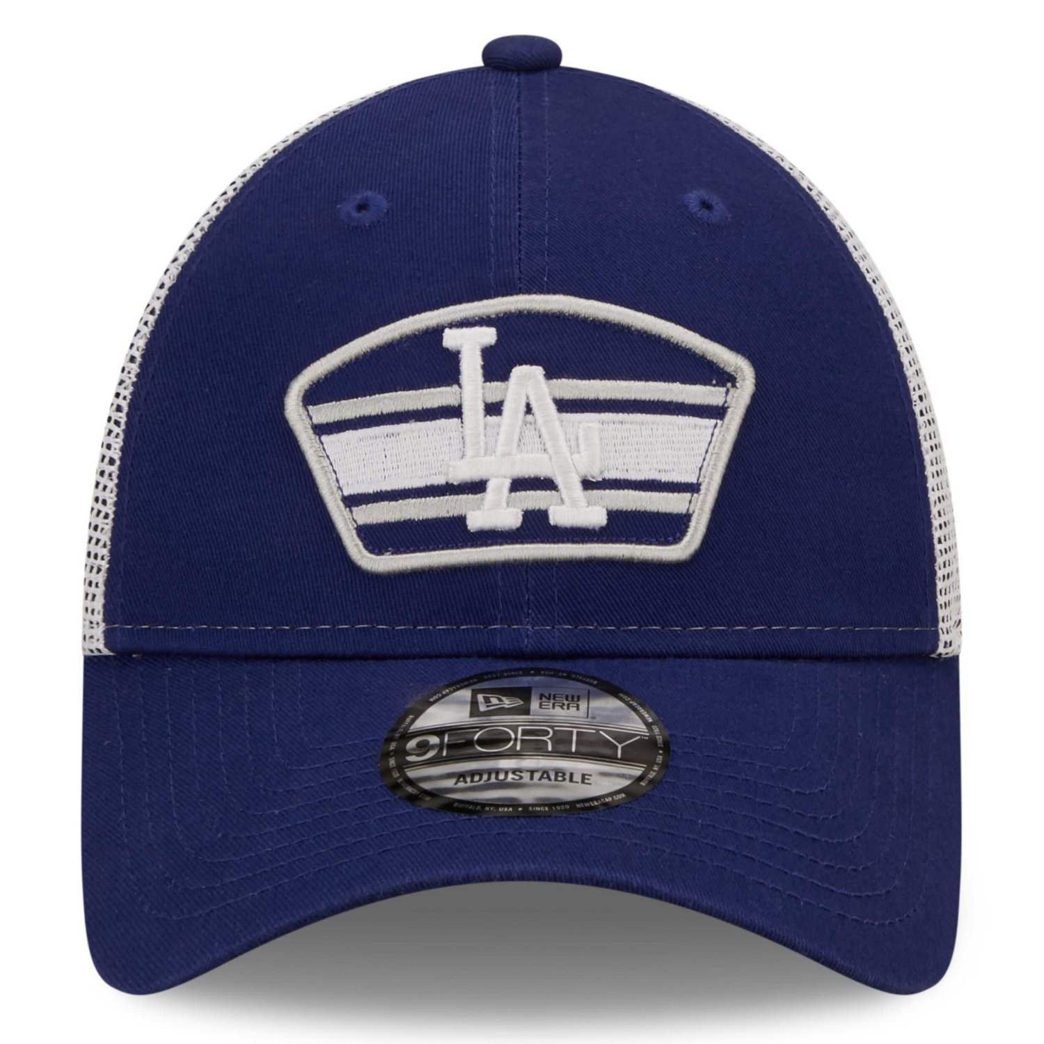 New Era /White Los Angeles Dodgers Logo Patch 9FORTY Trucker Snapback Hat                                                        - view number 2