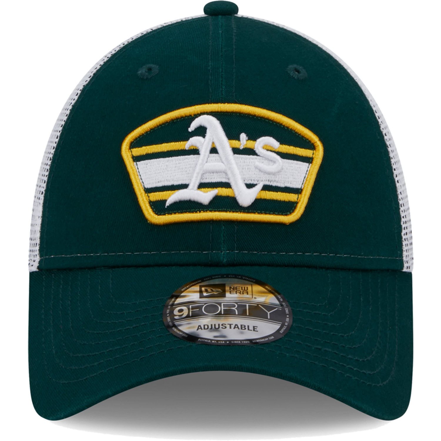 New Era /White Oakland Athletics Logo Patch 9FORTY Trucker Snapback Hat                                                          - view number 2